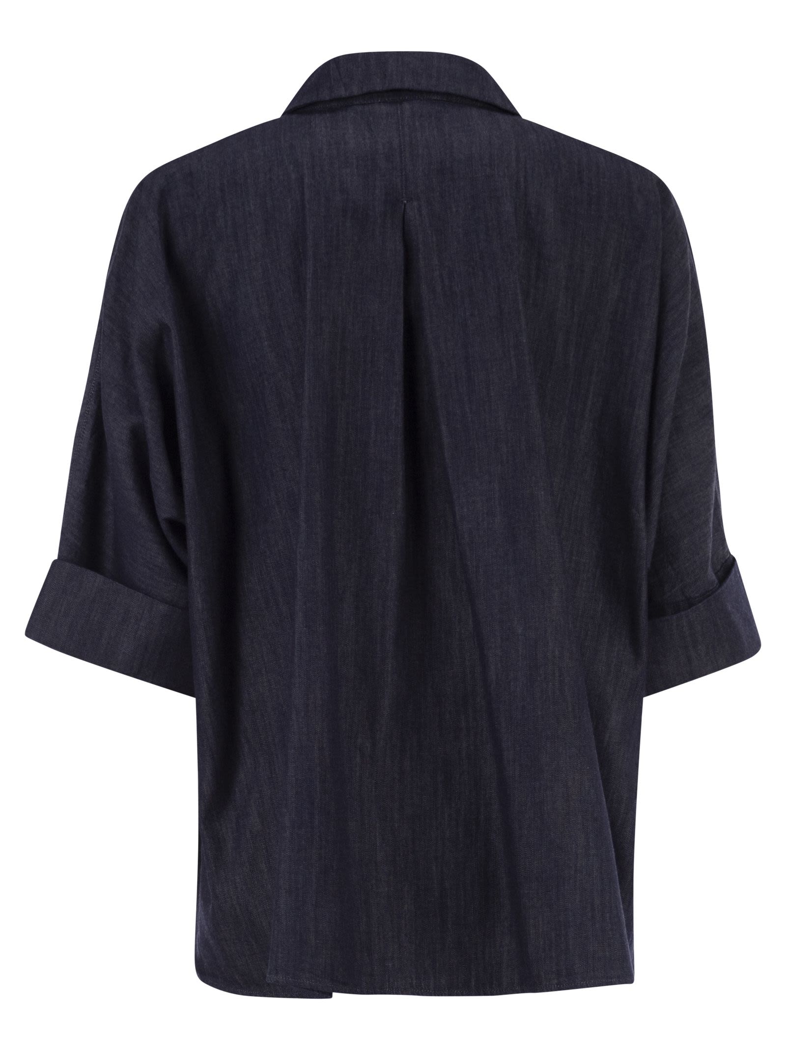 S Max Mara Women Stmrugiada - Lightweight Denim Shirt With Short Sleeves S MAX MARA