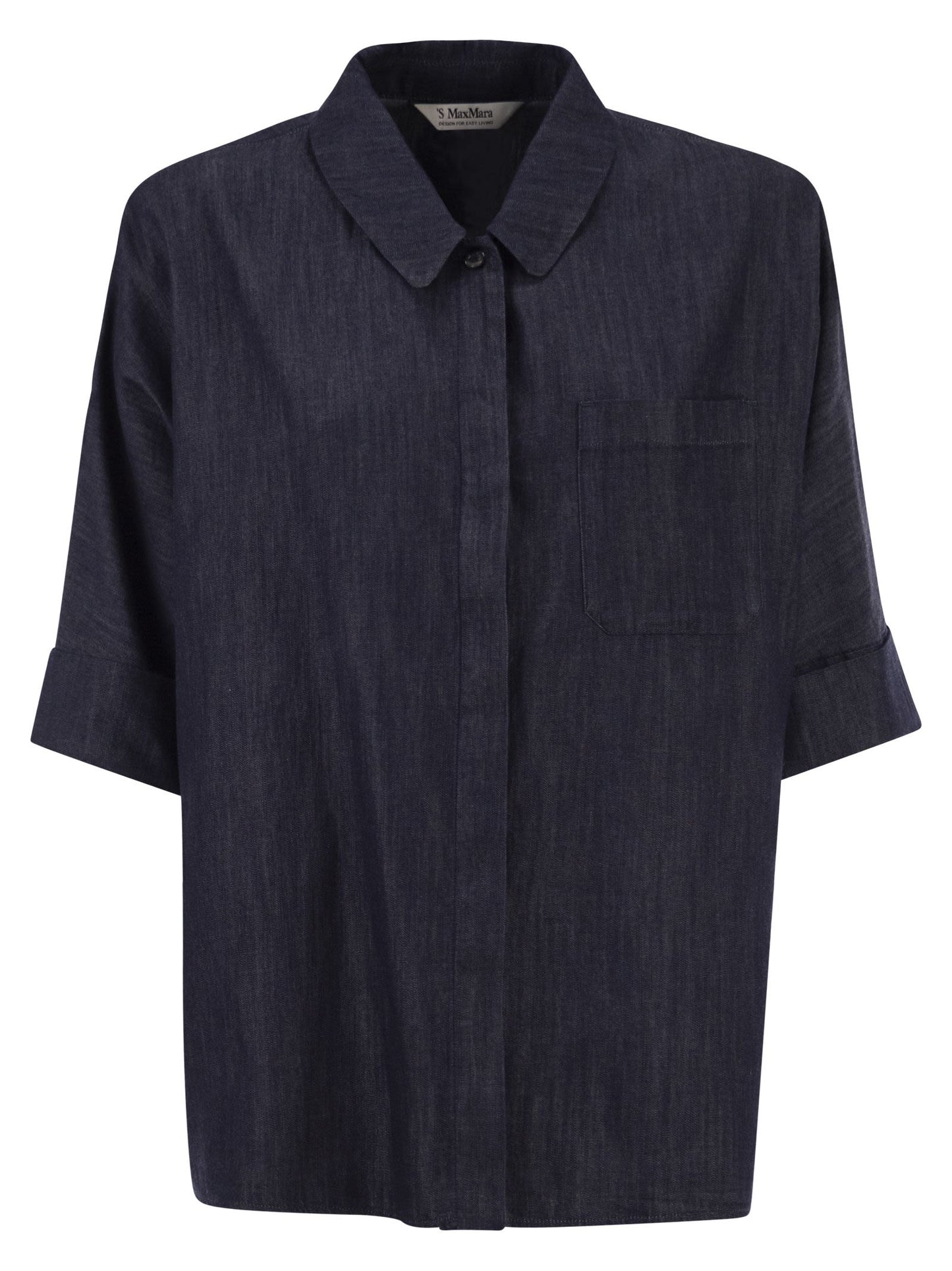 S Max Mara Women Stmrugiada - Lightweight Denim Shirt With Short Sleeves S MAX MARA