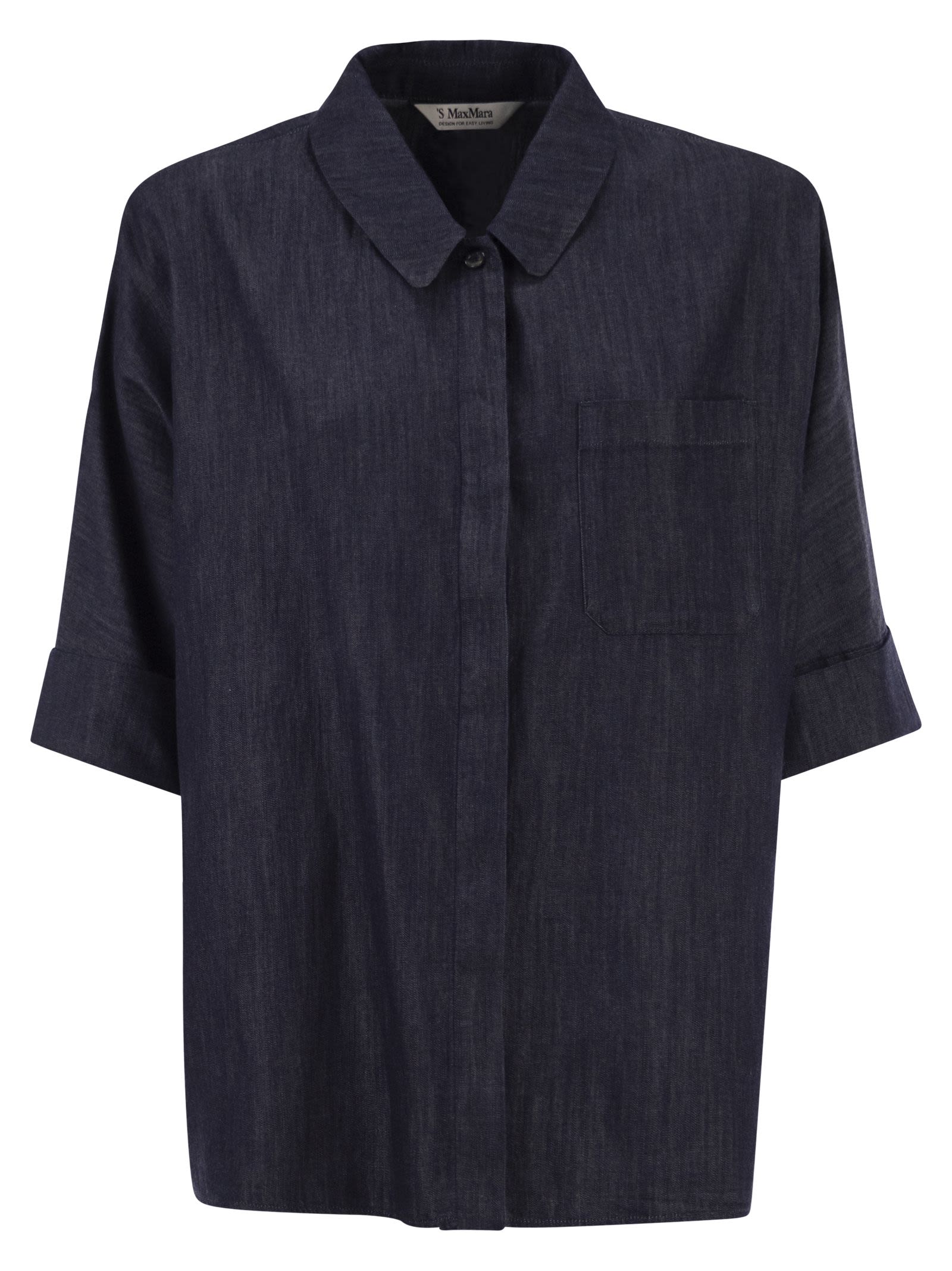 S Max Mara Women Stmrugiada - Lightweight Denim Shirt With Short Sleeves S MAX MARA