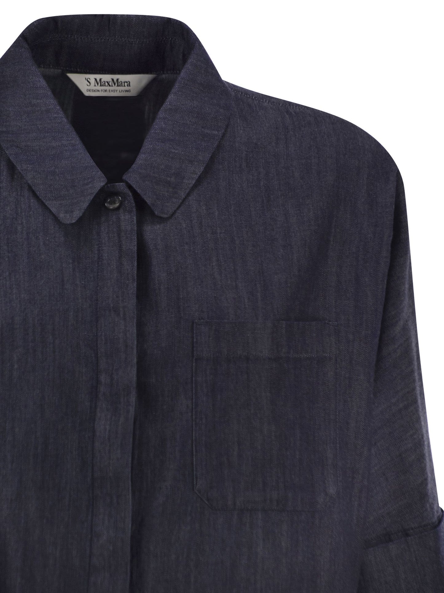 S Max Mara Women Stmrugiada - Lightweight Denim Shirt With Short Sleeves S MAX MARA