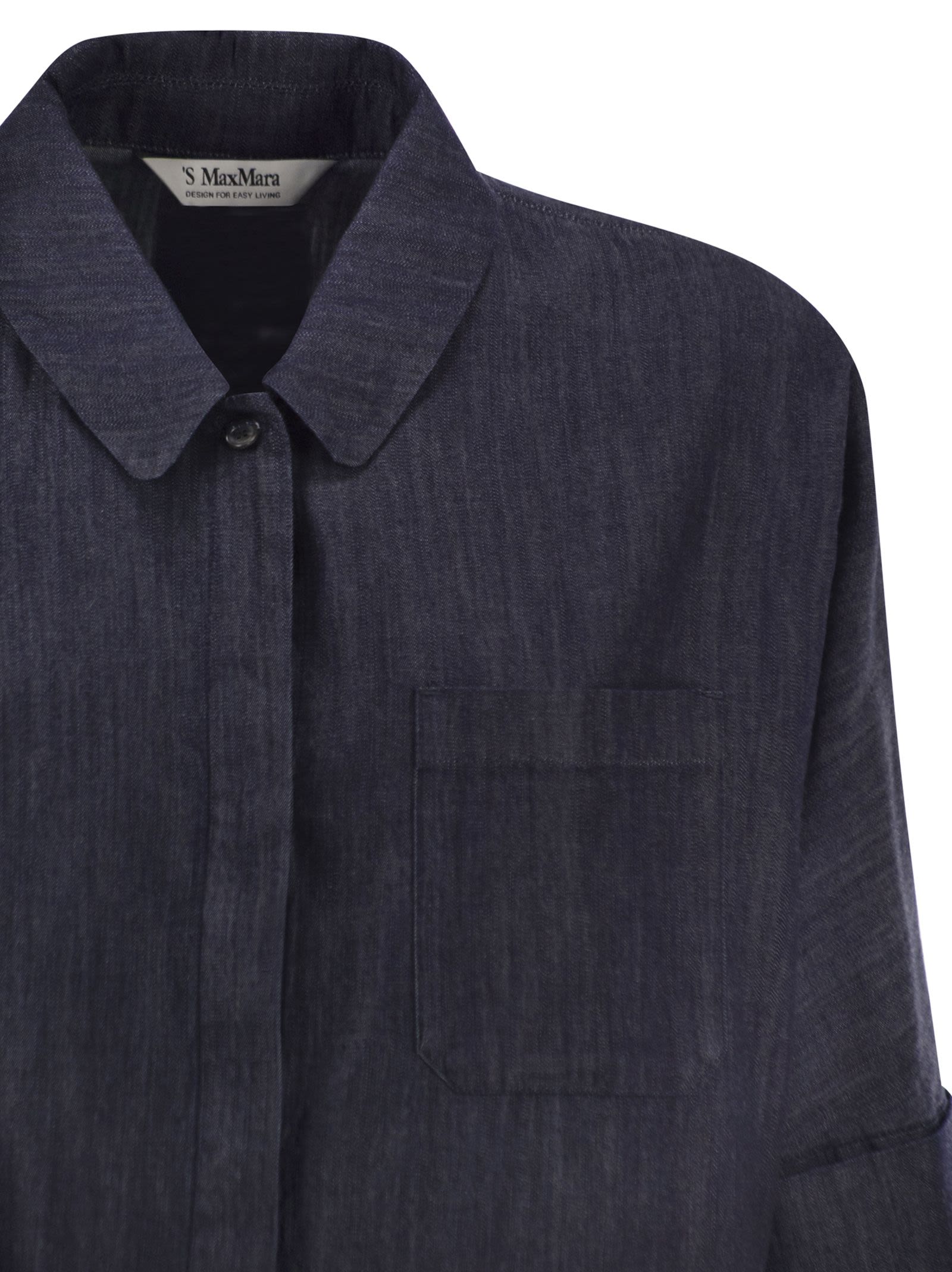 S Max Mara Women Stmrugiada - Lightweight Denim Shirt With Short Sleeves S MAX MARA