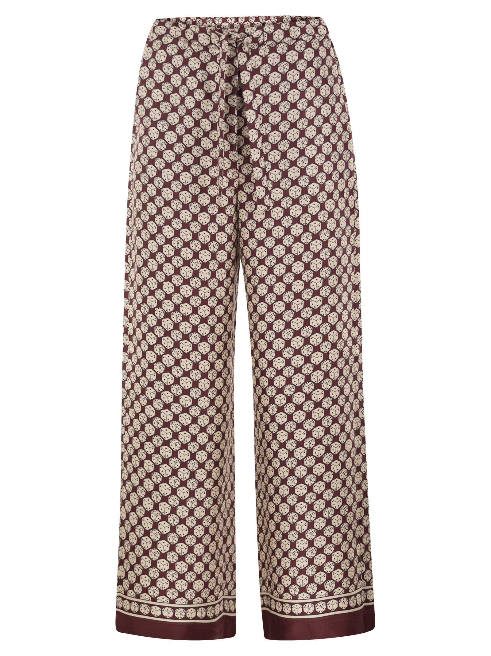 S Max Mara Women Stmamelia - Printed Silk Twill Wide-Leg Trousers S MAX MARA