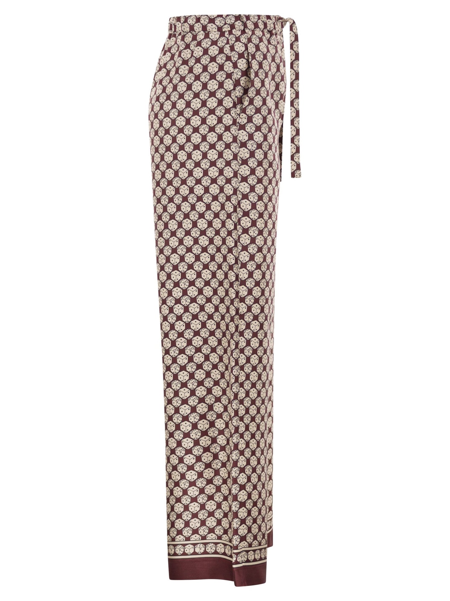 S Max Mara Women Stmamelia - Printed Silk Twill Wide-Leg Trousers S MAX MARA