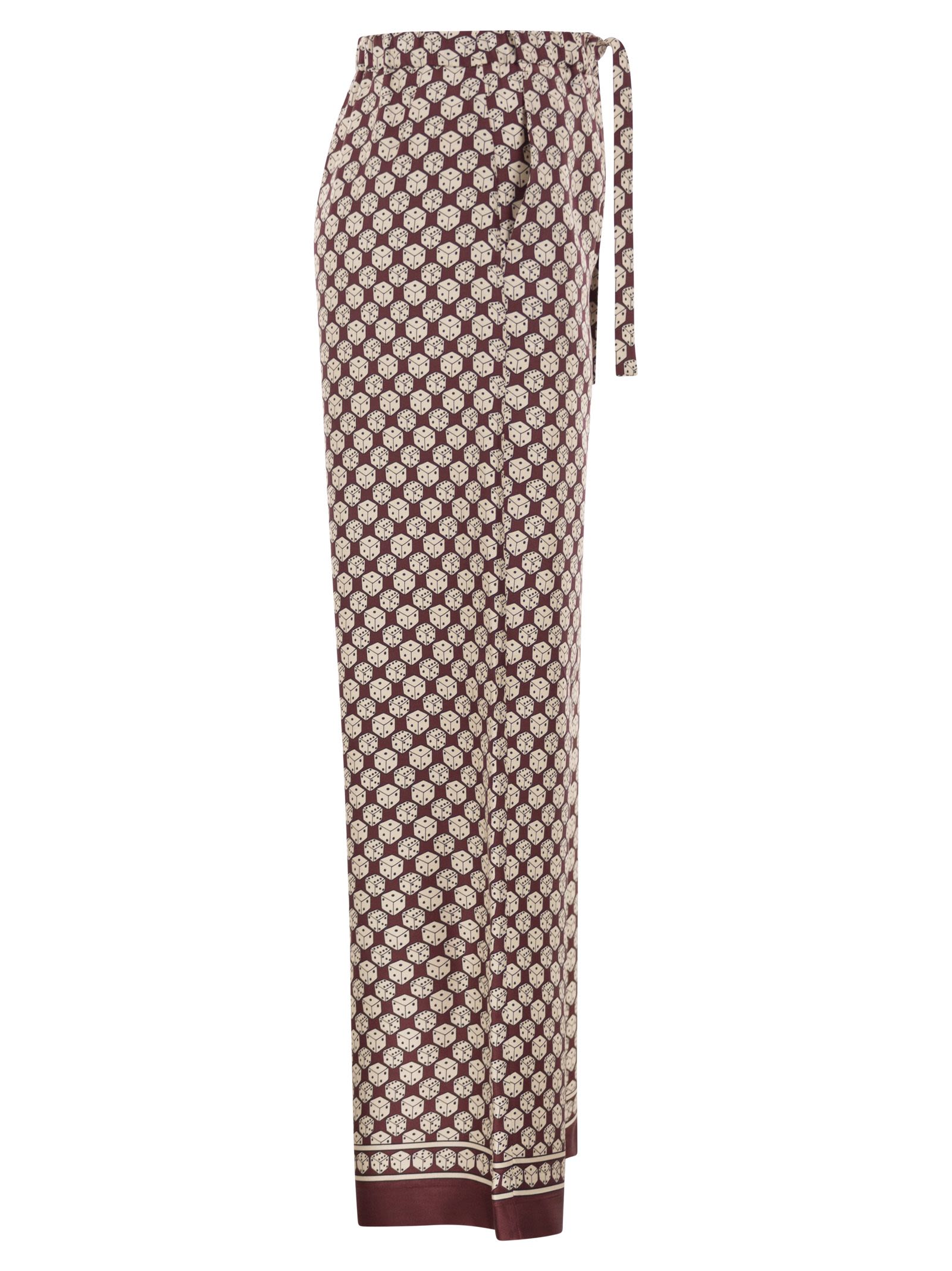 S Max Mara Women Stmamelia - Printed Silk Twill Wide-Leg Trousers S MAX MARA