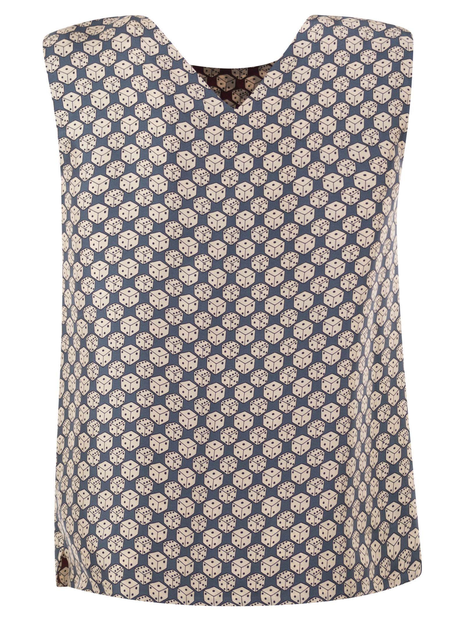 S Max Mara Women Stmtimetop - Reversible Printed Silk Top S MAX MARA