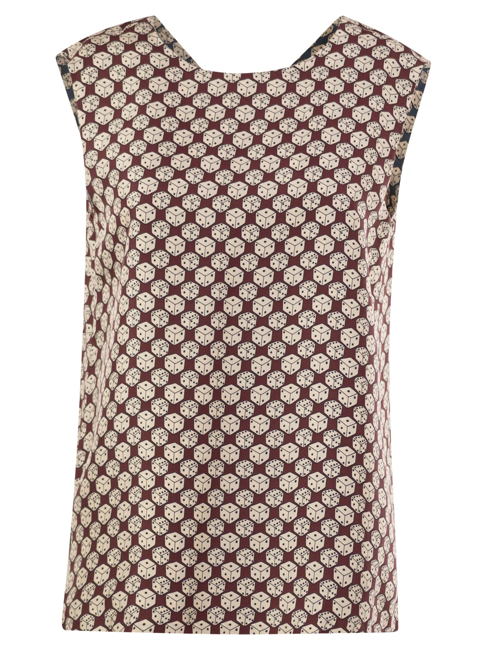 S Max Mara Women Stmtimetop - Reversible Printed Silk Top S MAX MARA