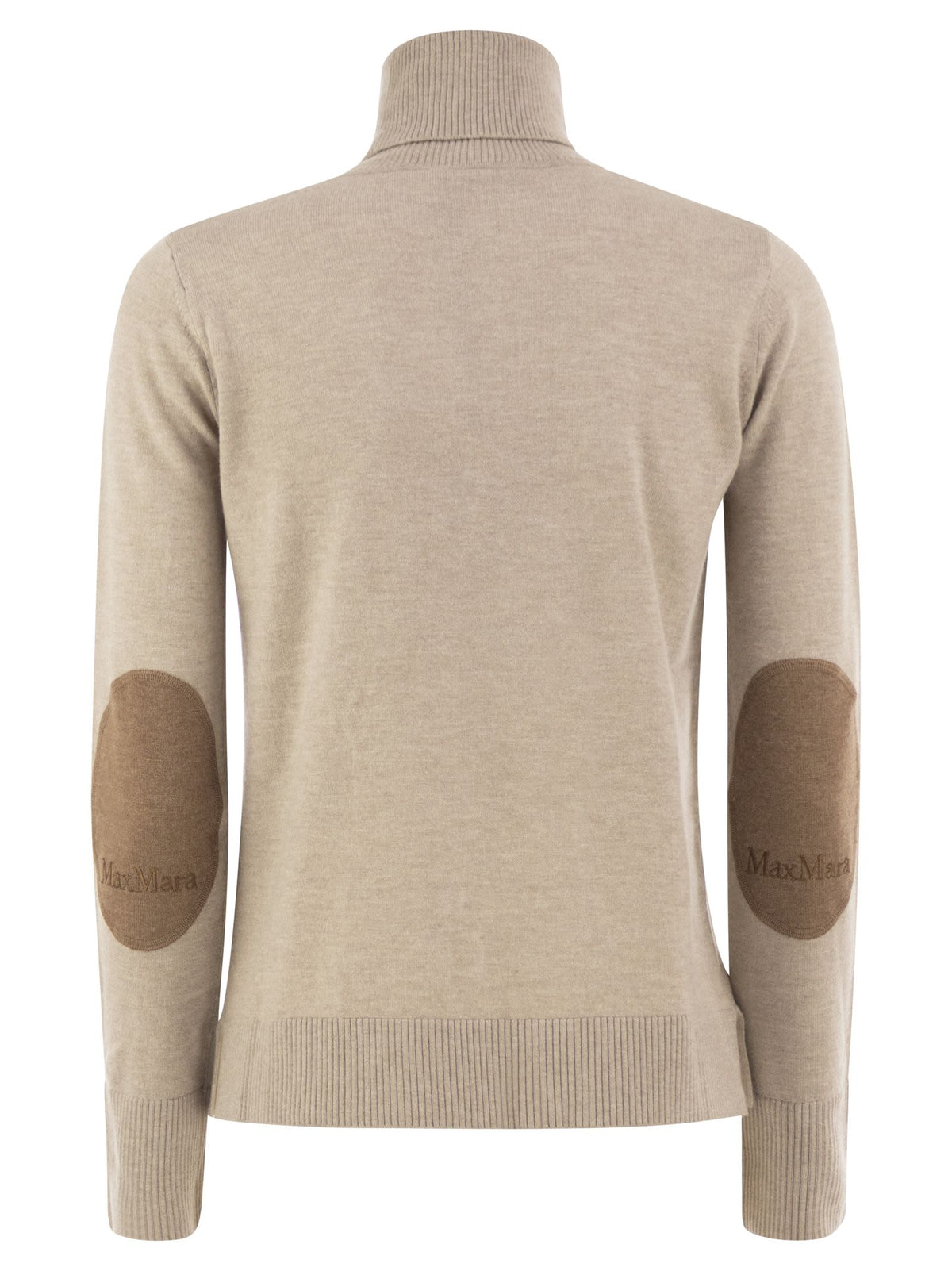 S Max Mara Women Smmallegra - Pure Wool Roll-Neck Jumper With Logo Elbow Patches S MAX MARA