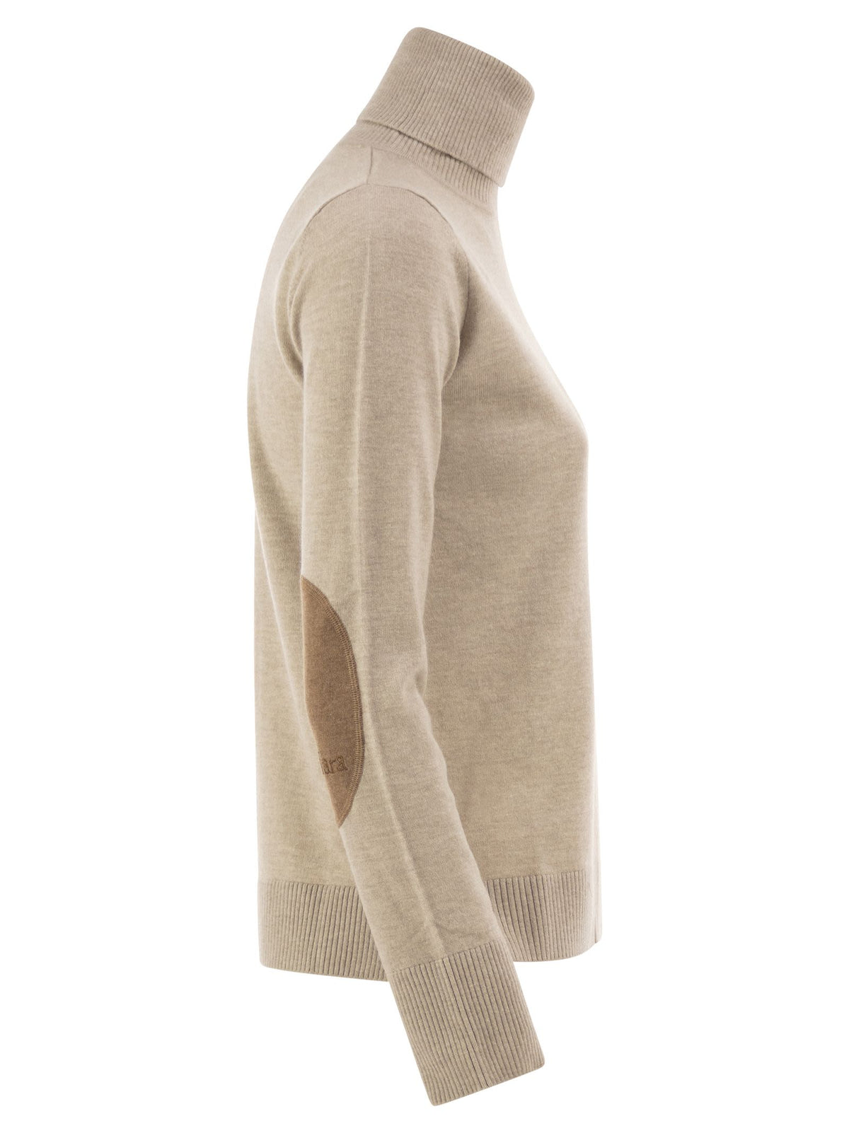 S Max Mara Women Smmallegra - Pure Wool Roll-Neck Jumper With Logo Elbow Patches S MAX MARA