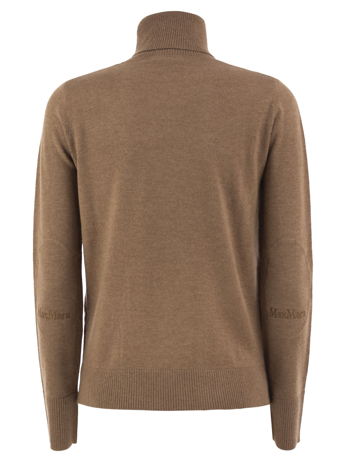 S Max Mara Women Smmallegra - Pure Wool Roll-Neck Jumper With Logo Elbow Patches S MAX MARA