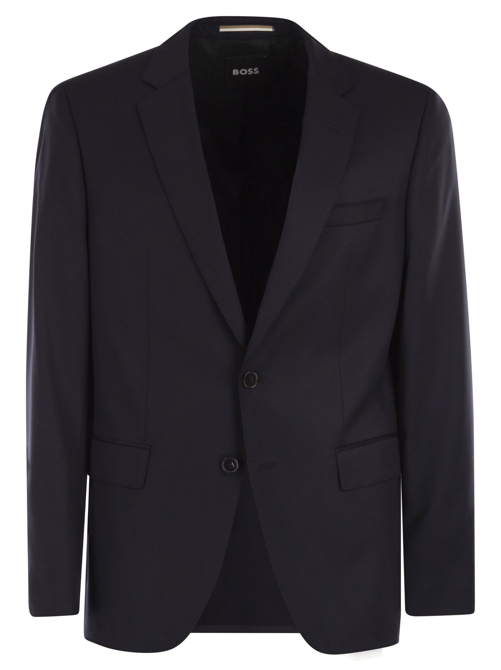Boss Men Slim Fit Blazer In Virgin Wool Serge BOSS