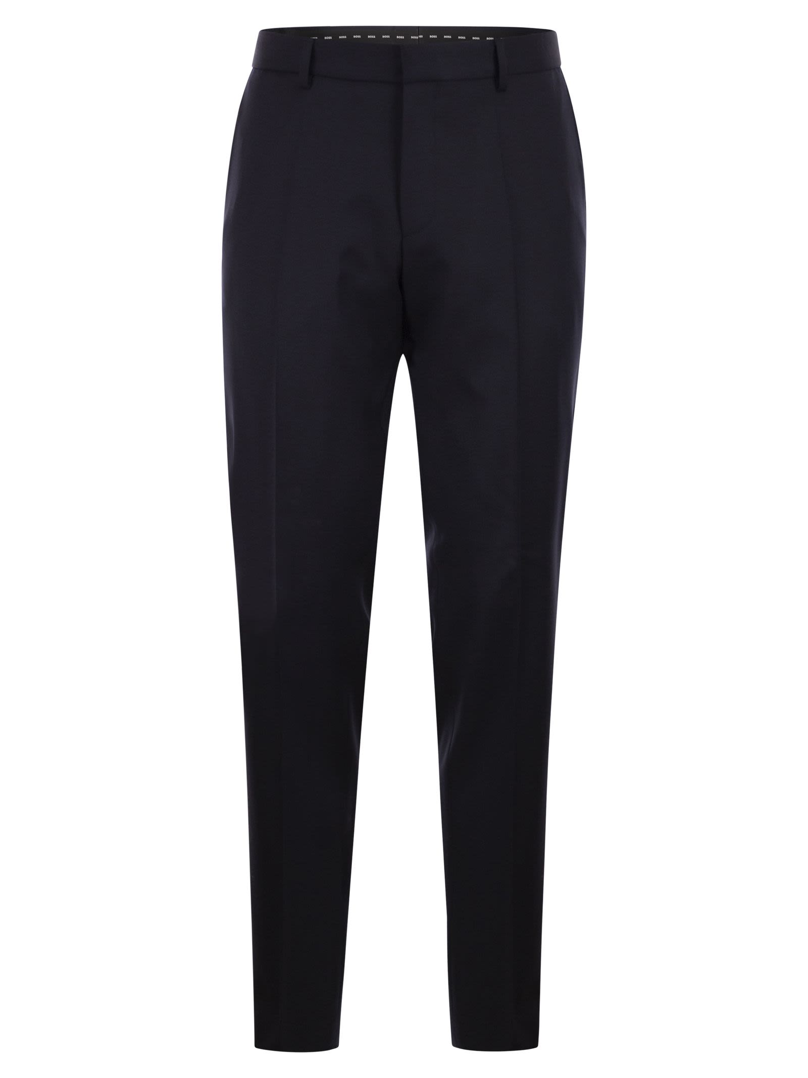 Boss Men Slim Fit Trousers In Virgin Wool Serge BOSS