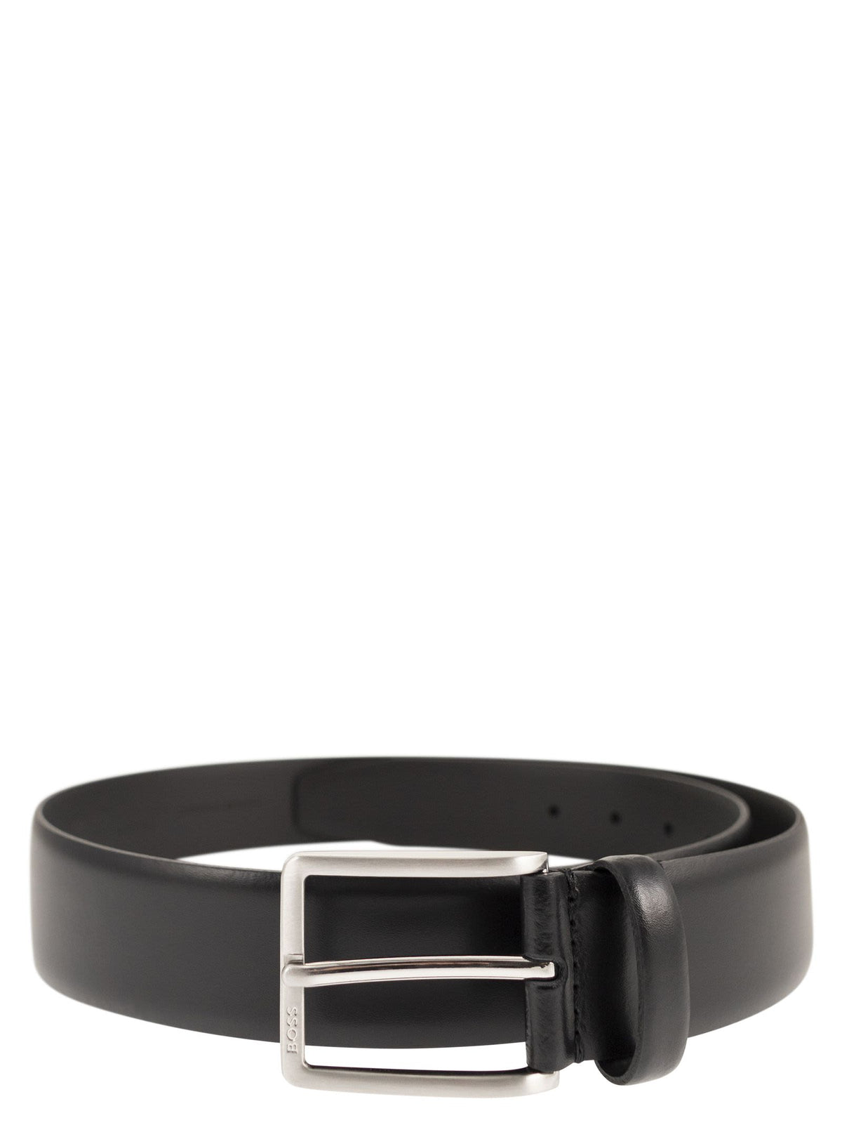 Boss Men Leather Belt With Pin Buckle BOSS