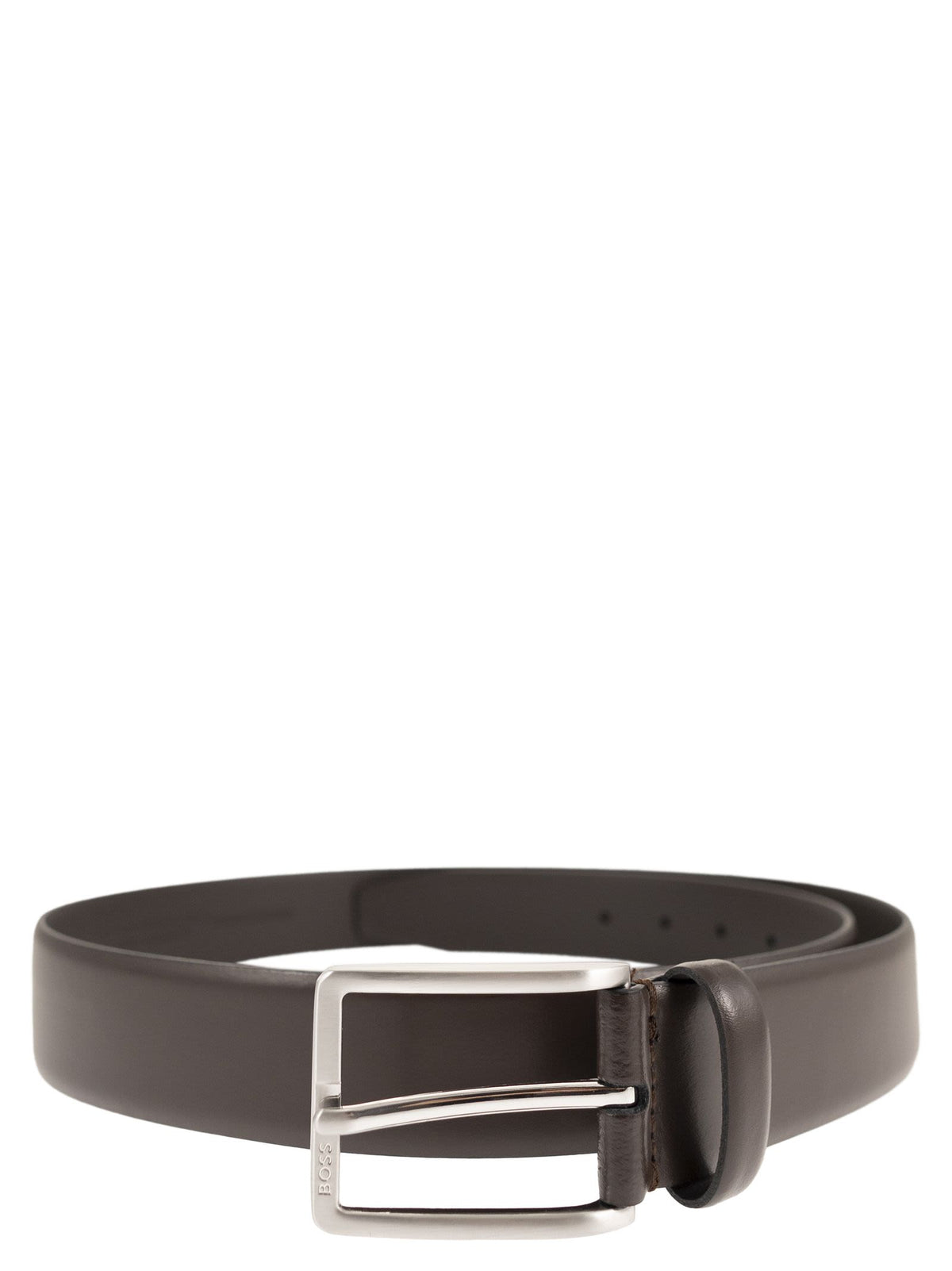 Boss Men Leather Belt With Pin Buckle BOSS