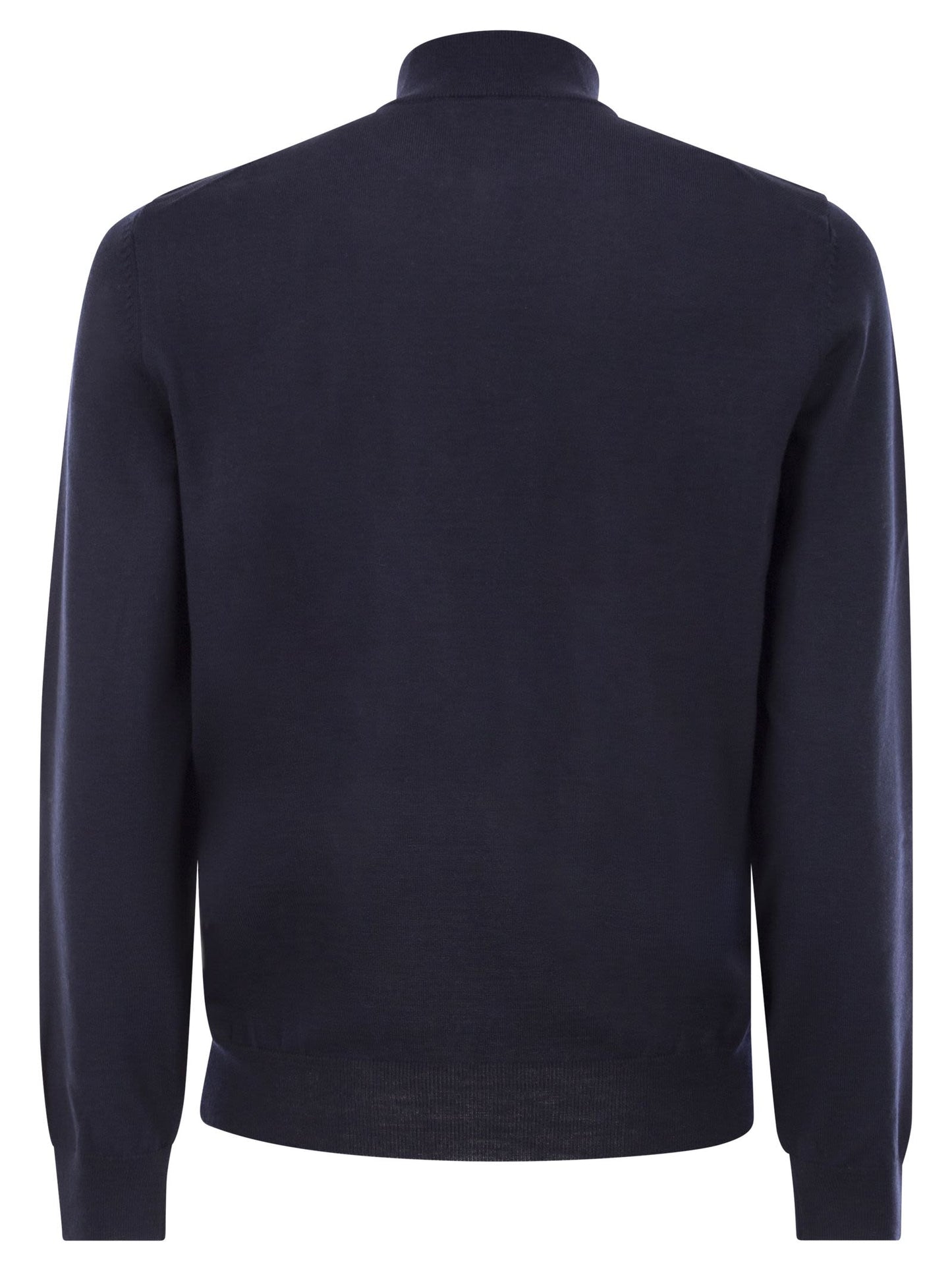 Boss Men Virgin Wool Jumper With Zip Collar BOSS