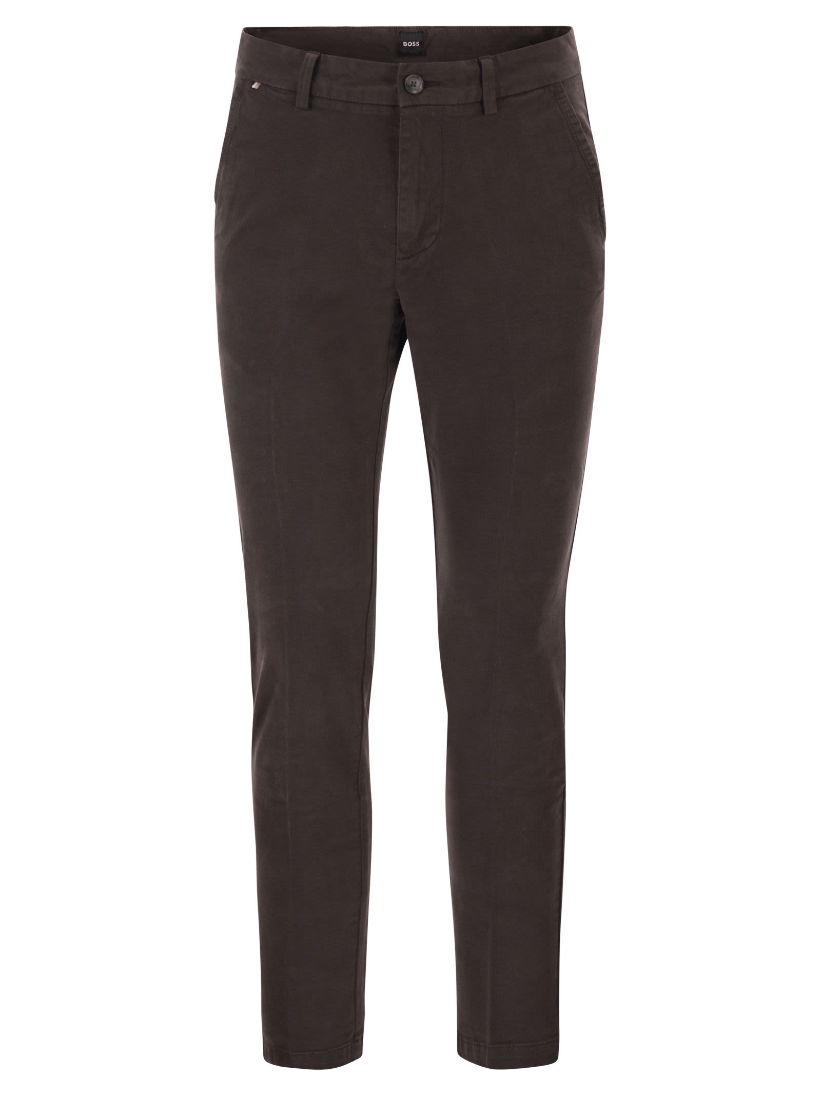 Boss Men Slim Fit Stretch Cotton Chino Trousers BOSS