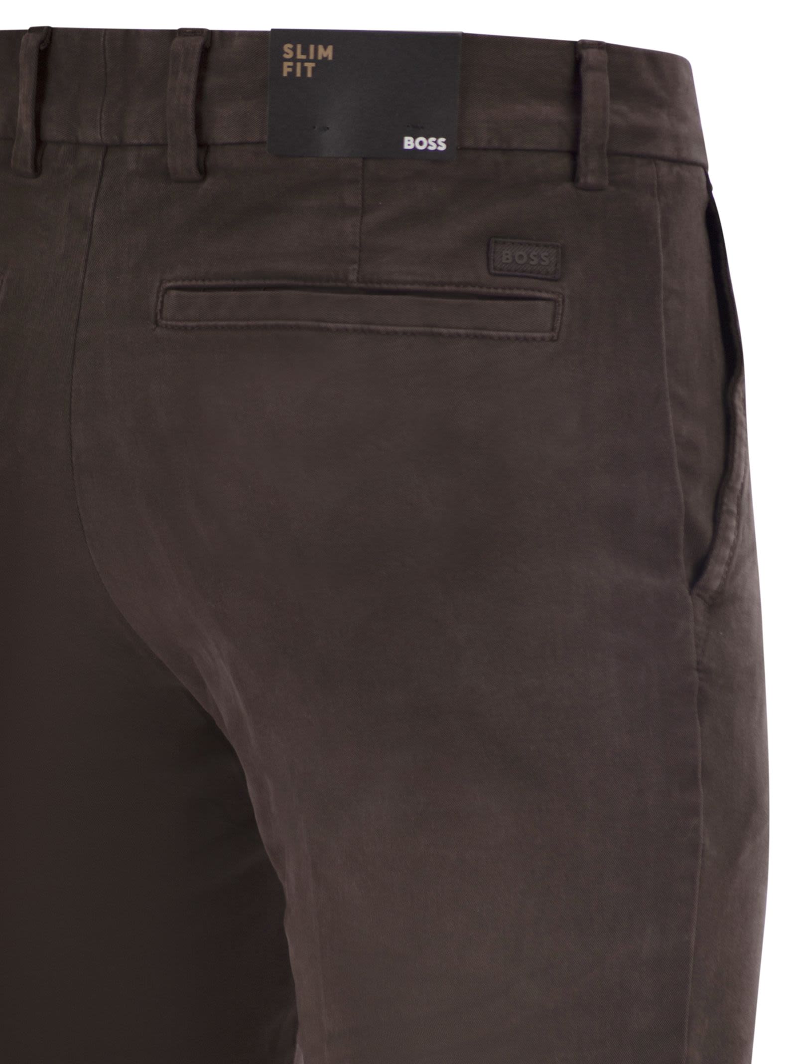 Boss Men Slim Fit Stretch Cotton Chino Trousers BOSS