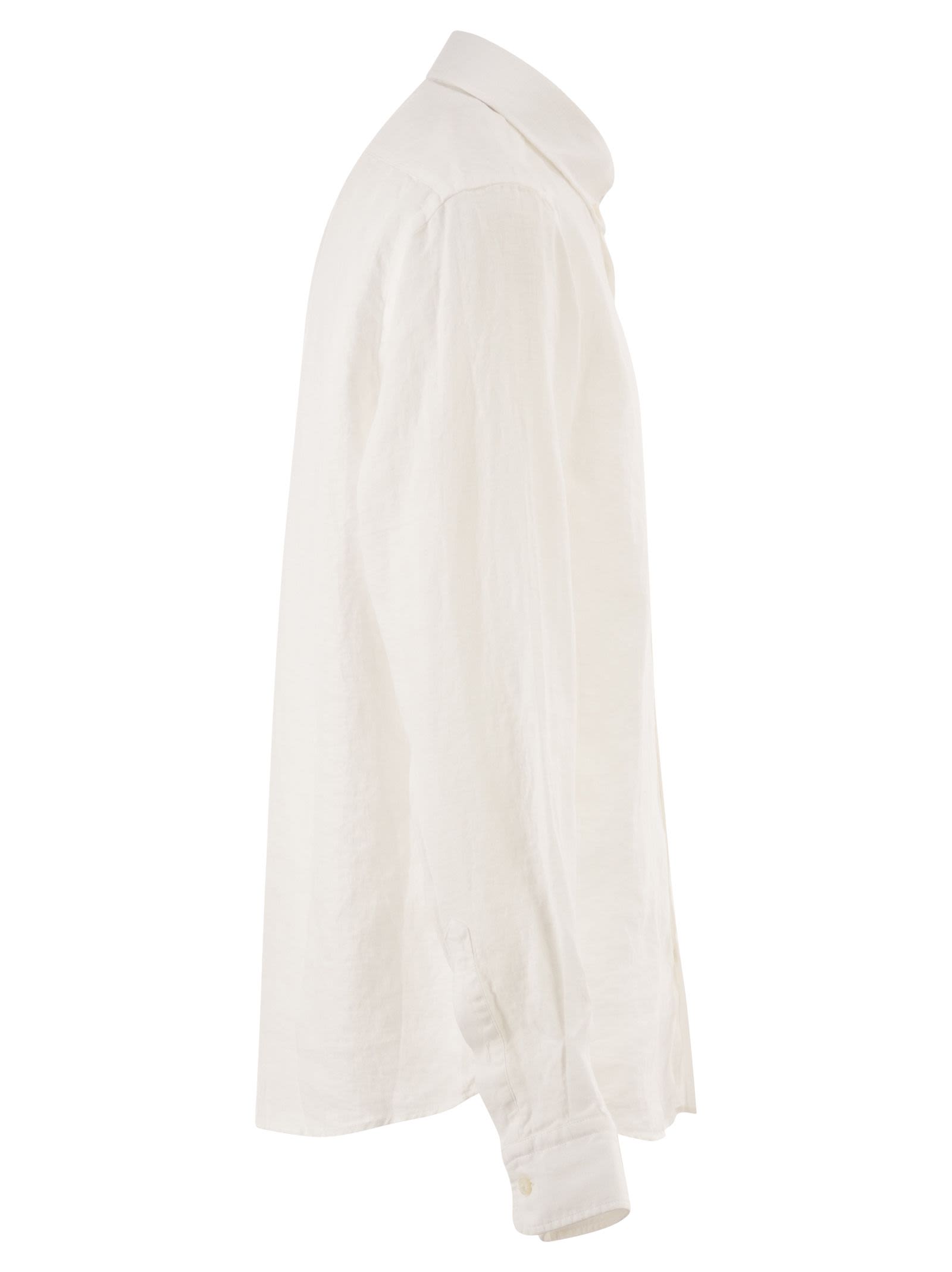 Boss Men Pure Linen Regular Fit Shirt With Button-Down Collar BOSS