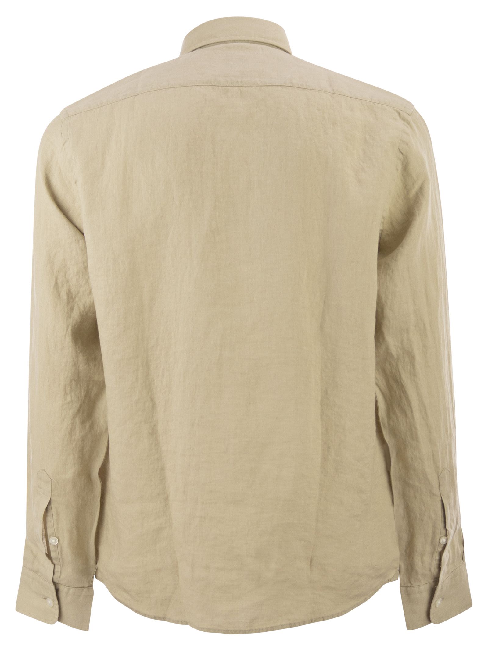 Boss Men Pure Linen Regular Fit Shirt With Button-Down Collar BOSS