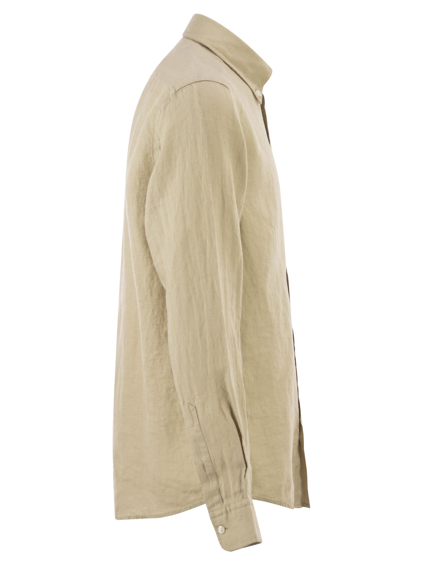 Boss Men Pure Linen Regular Fit Shirt With Button-Down Collar BOSS