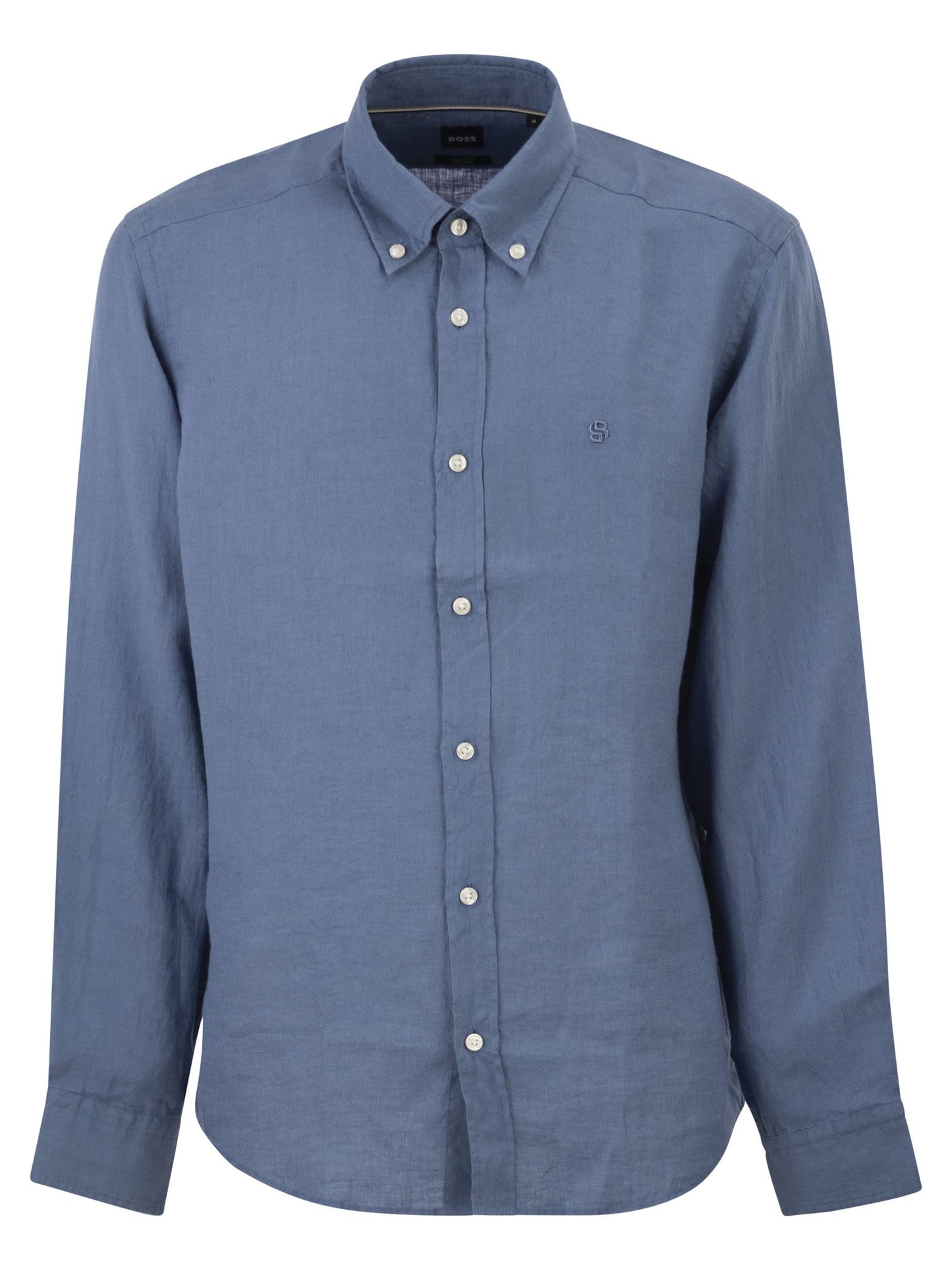 Boss Men Pure Linen Regular Fit Shirt With Button-Down Collar BOSS