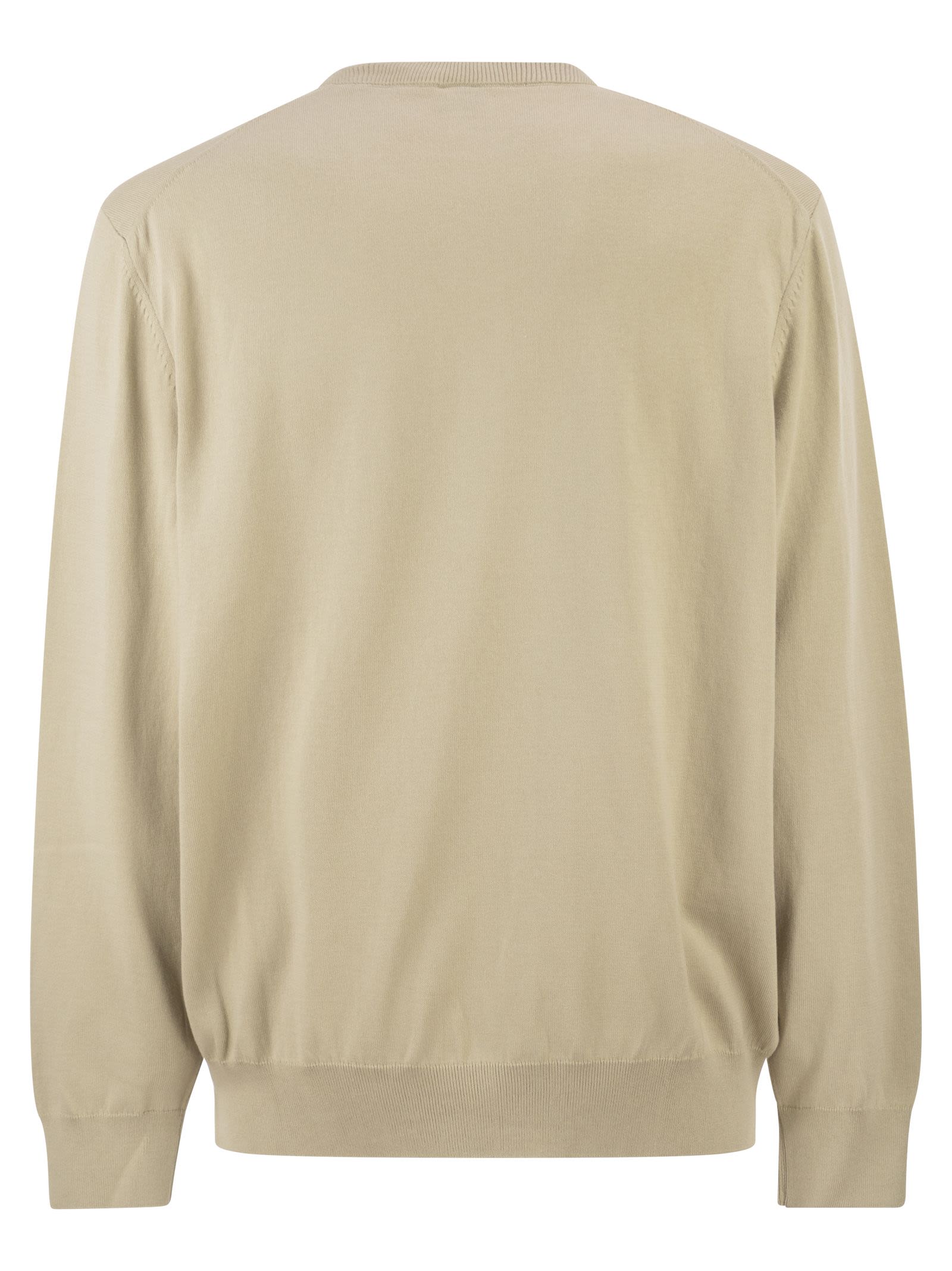 Boss Men Cotton Crew Neck Sweater With Embroidered Logo BOSS