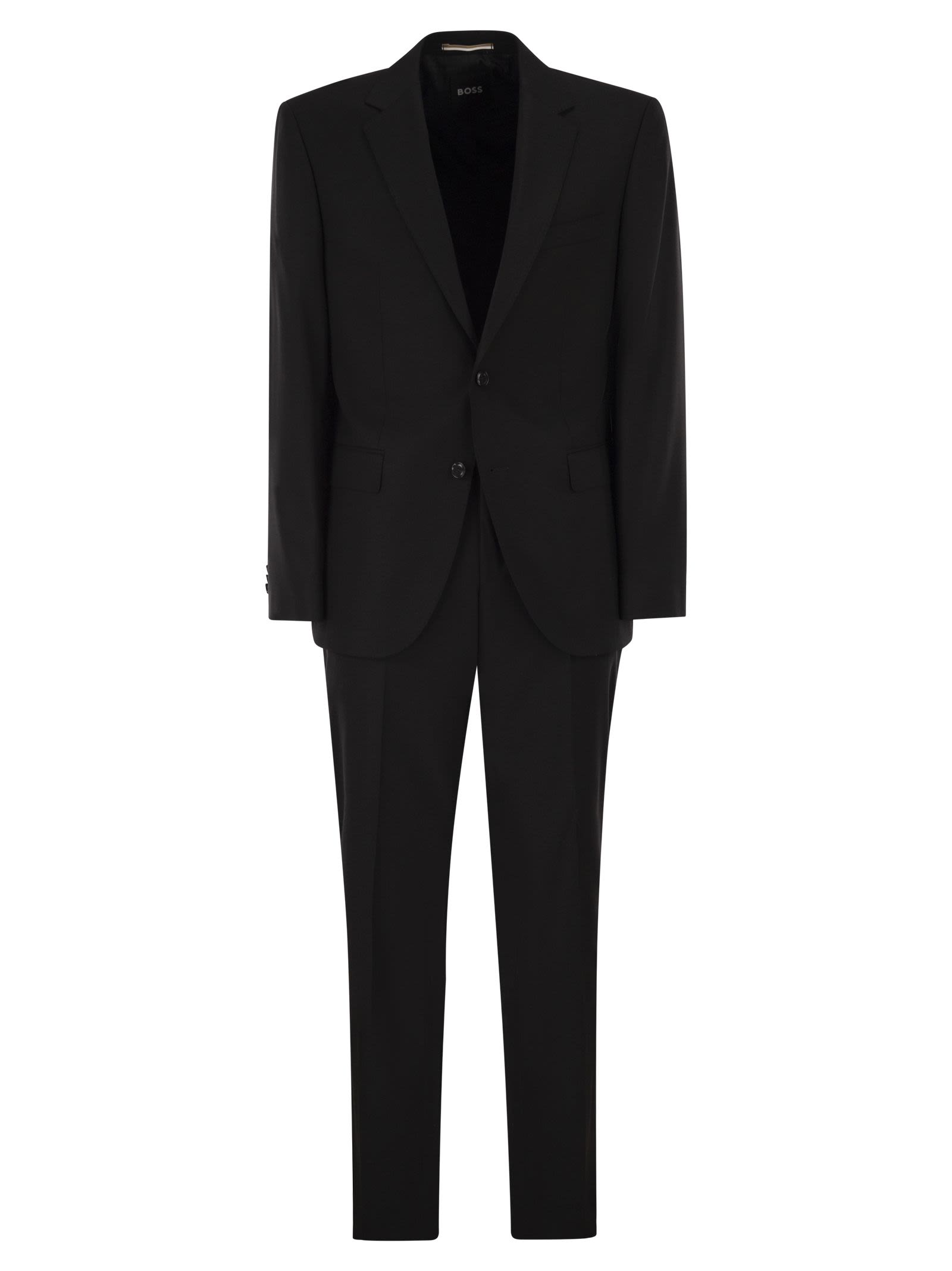 Boss Men Regular Fit Suit In Wool And Elastane Blend BOSS