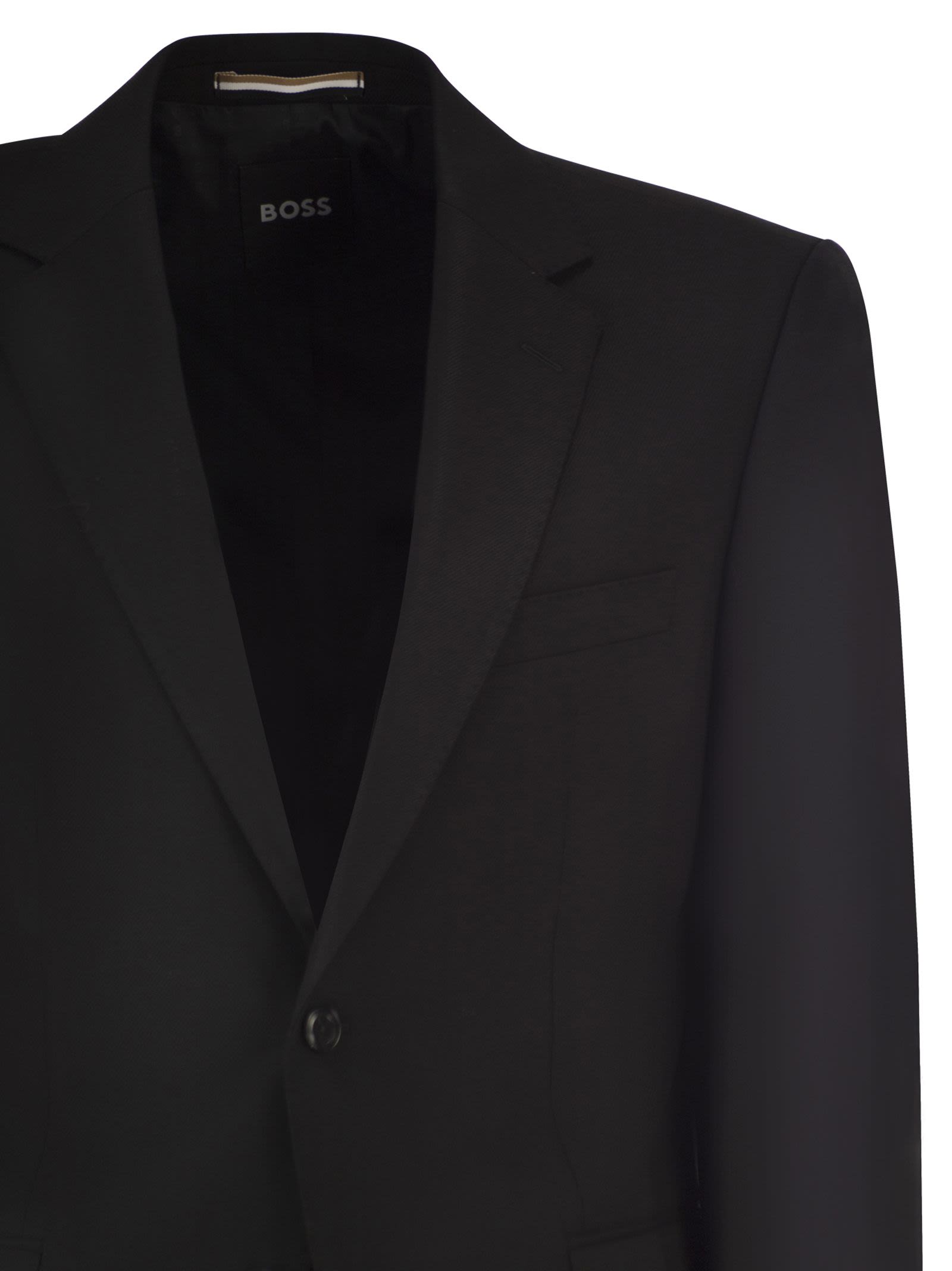 Boss Men Regular Fit Suit In Wool And Elastane Blend BOSS