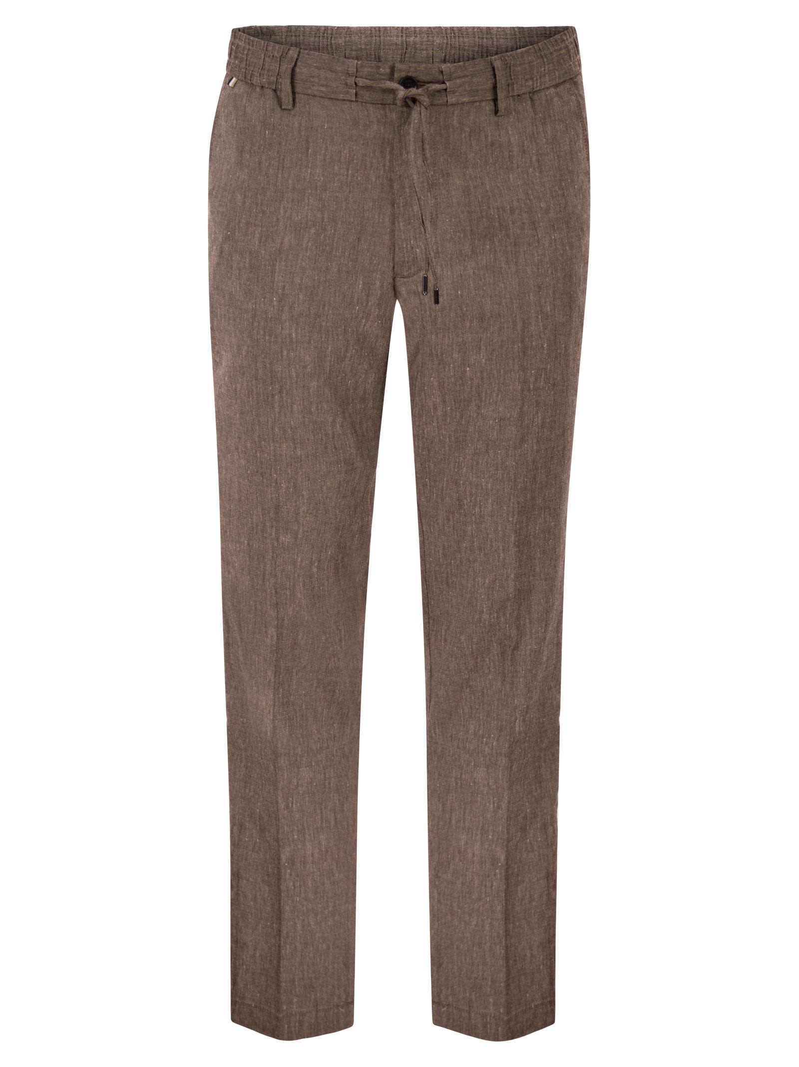 Boss Men Linen Blend Chino Trousers With Drawstring In Modern Regular Fit BOSS