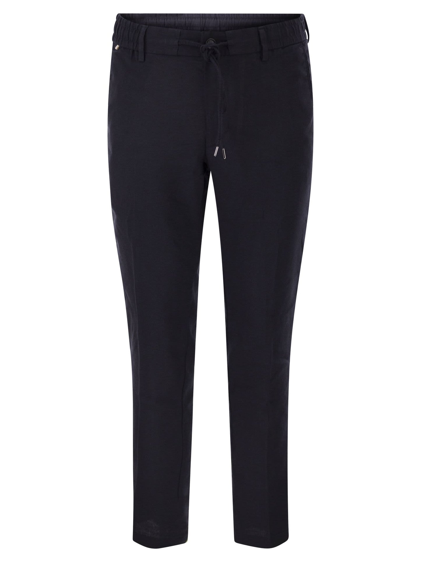 Boss Men Linen Blend Chino Trousers With Drawstring In Modern Regular Fit BOSS
