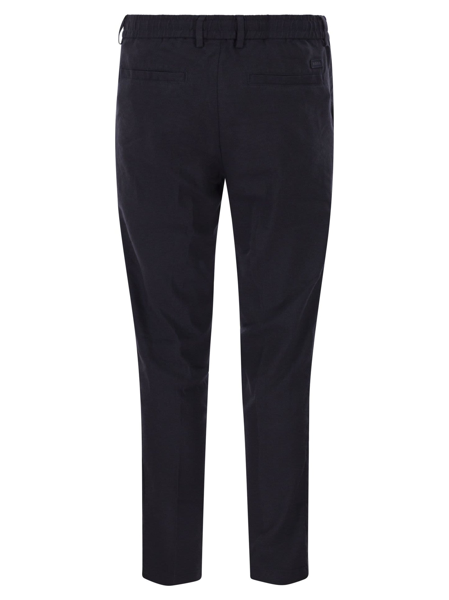 Boss Men Linen Blend Chino Trousers With Drawstring In Modern Regular Fit BOSS