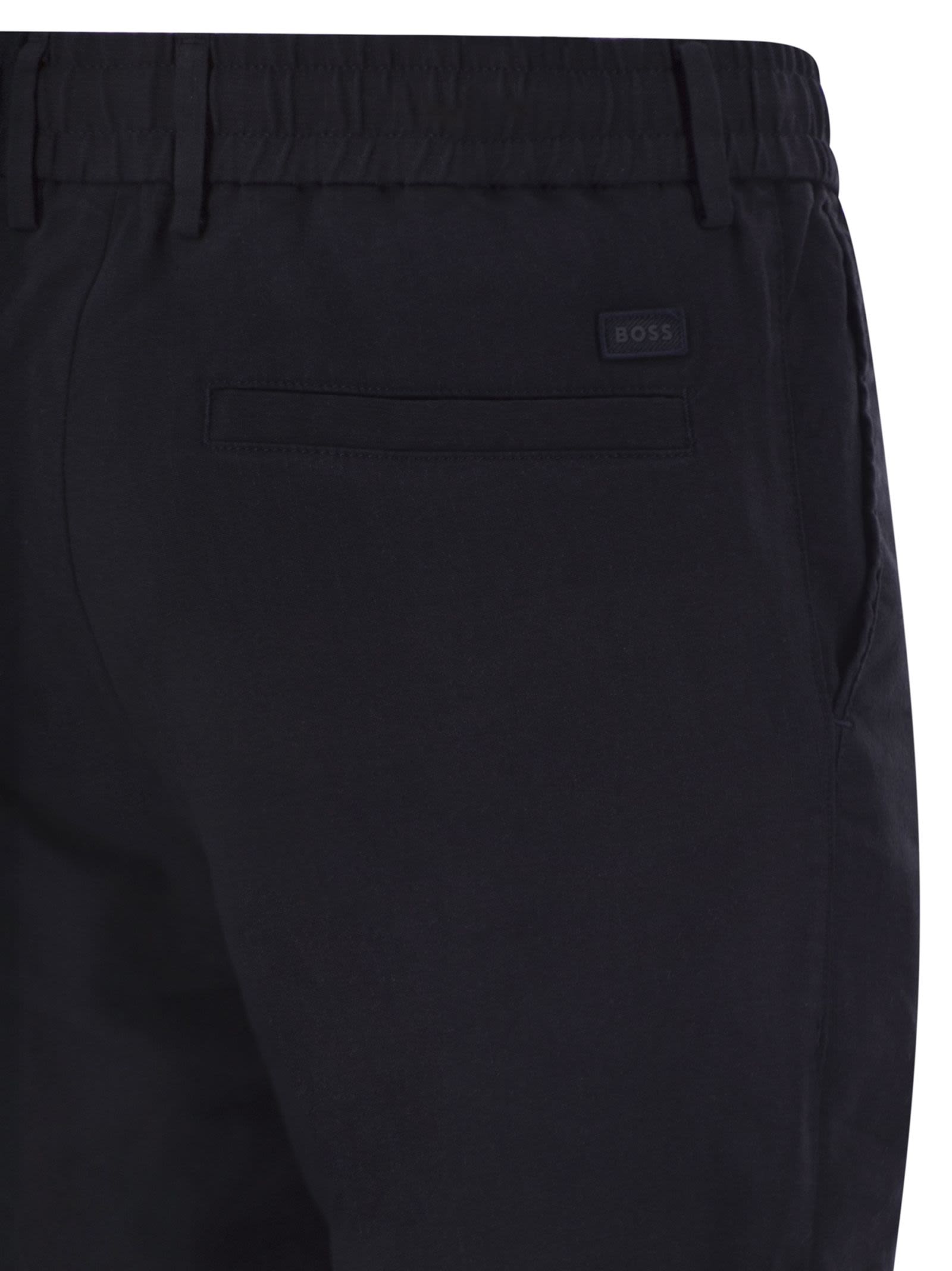 Boss Men Linen Blend Chino Trousers With Drawstring In Modern Regular Fit BOSS