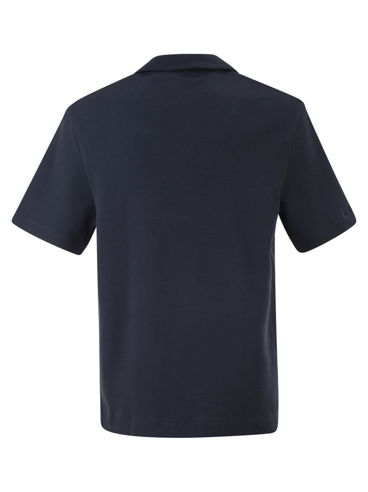 Boss Men Textured Cotton Polo Shirt With Open Collar BOSS