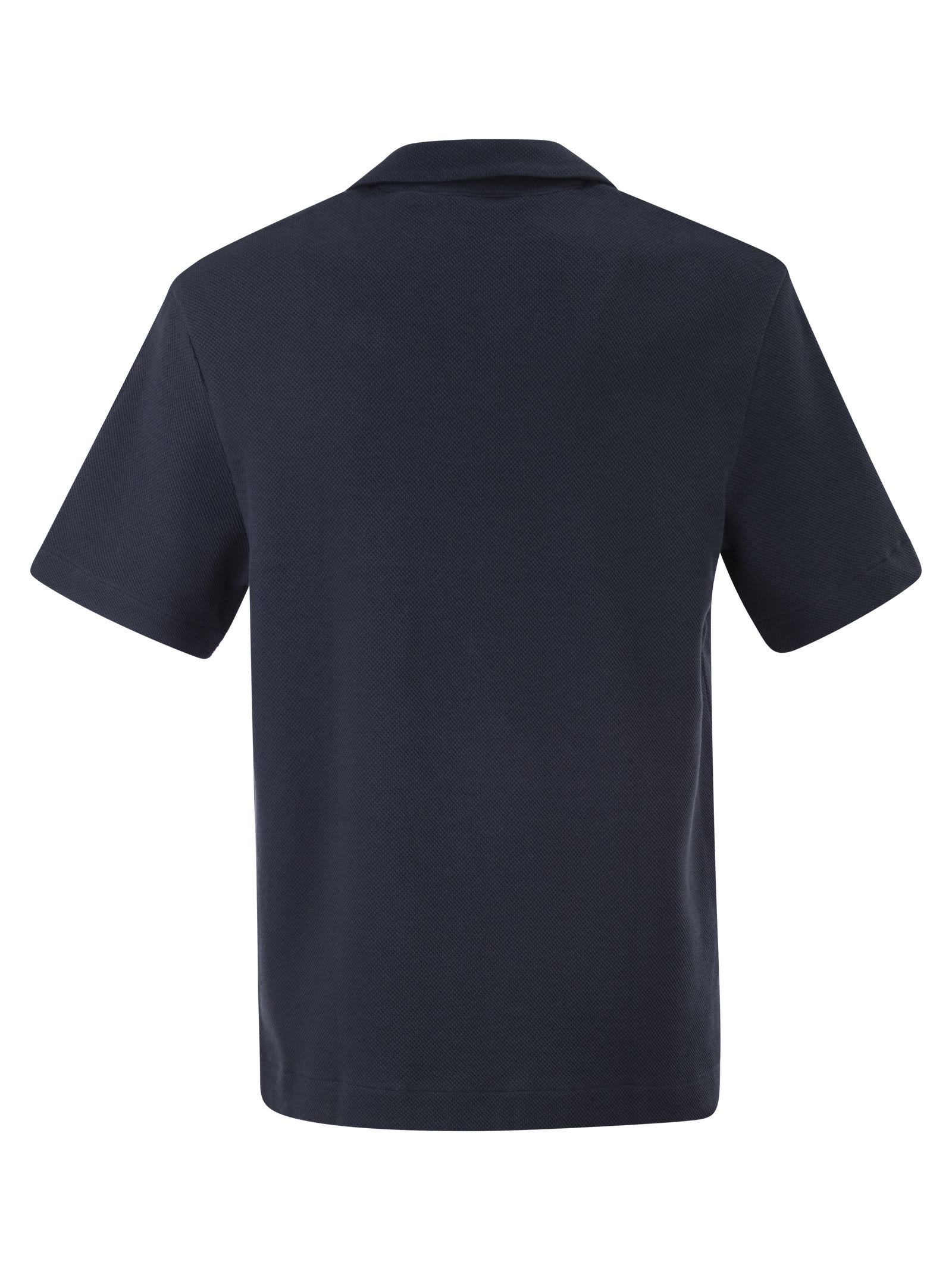 Boss Men Textured Cotton Polo Shirt With Open Collar BOSS