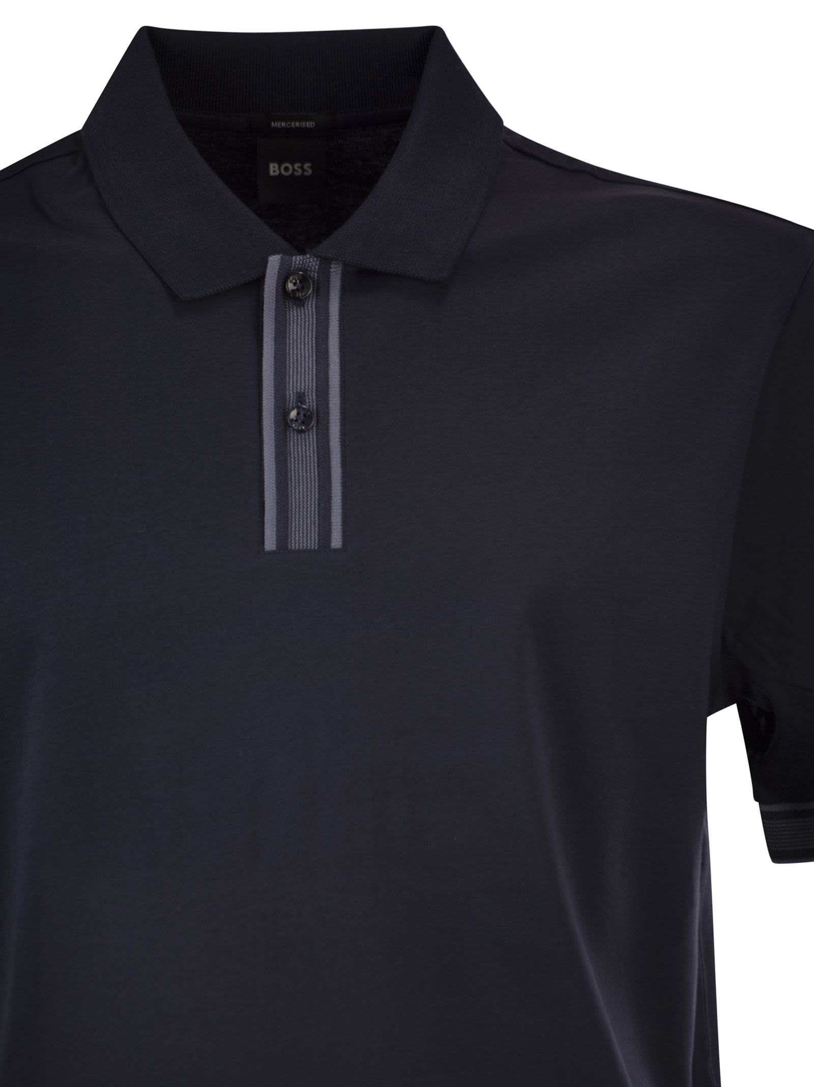 Boss Men Cotton Polo Shirt With Contrast Placket BOSS