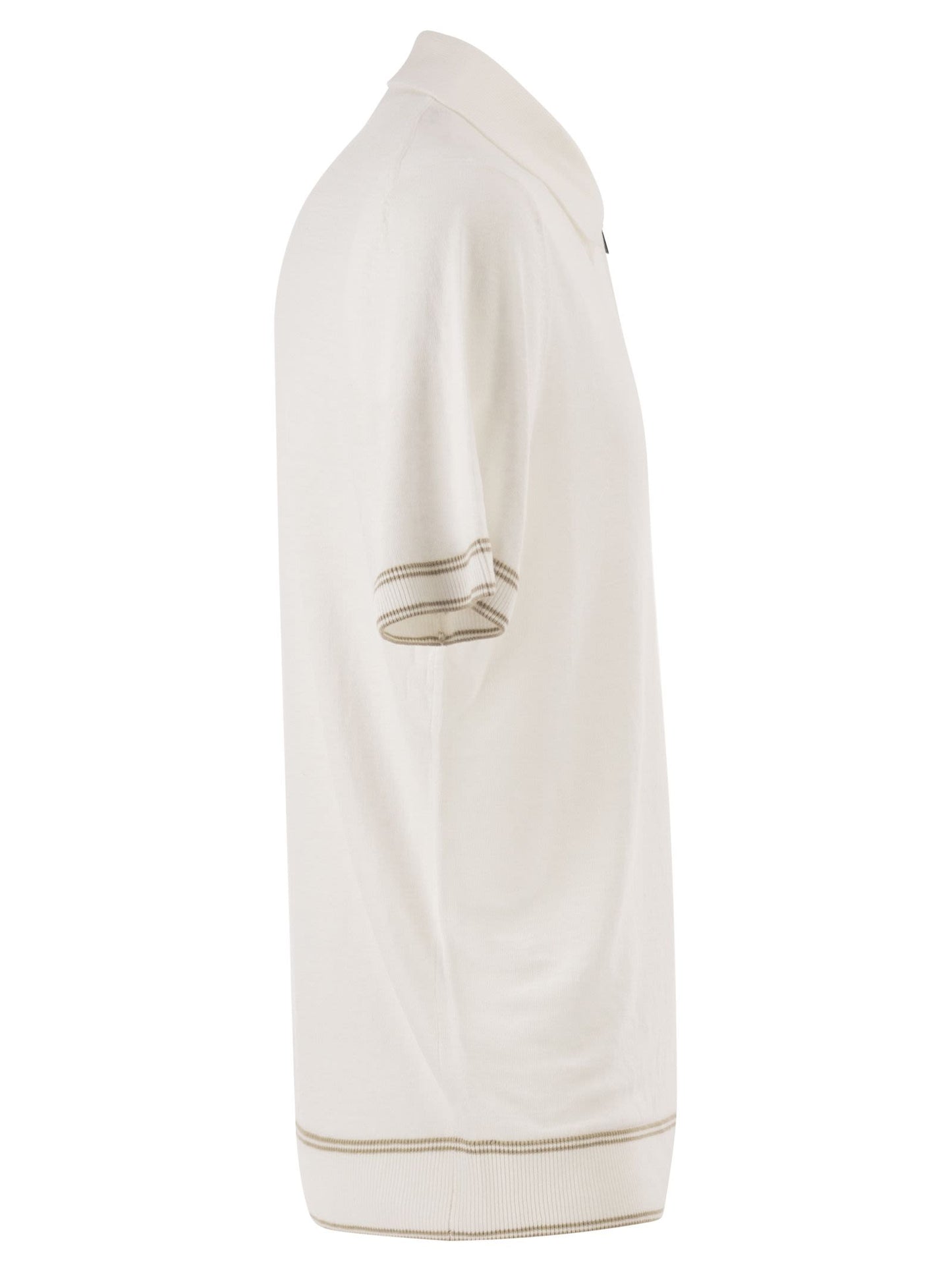 Boss Men Linen And Viscose Polo Shirt With Zip And Contrast Trims BOSS