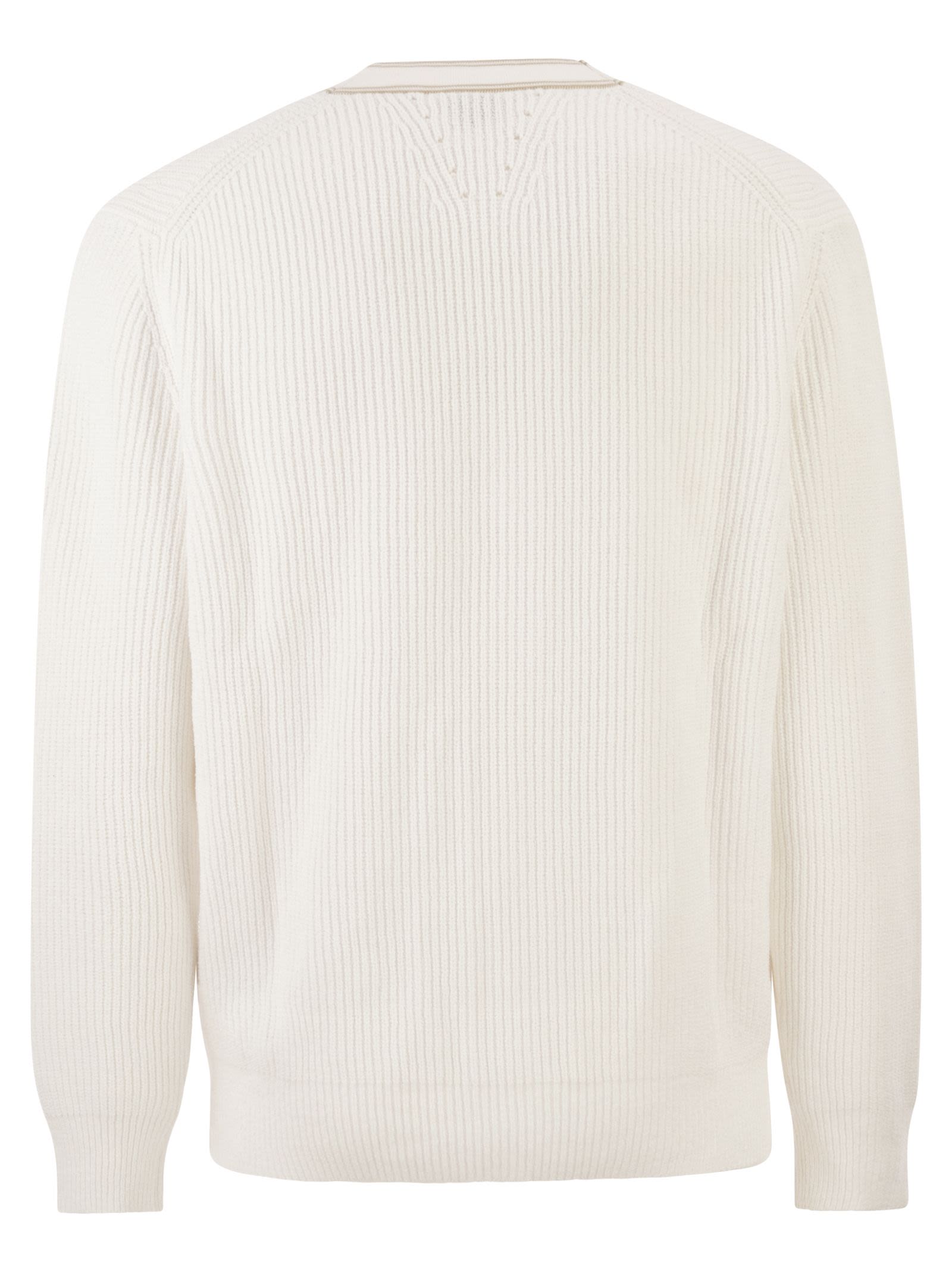 Boss Men Ribbed Cotton Cardigan With Contrast Buttons BOSS