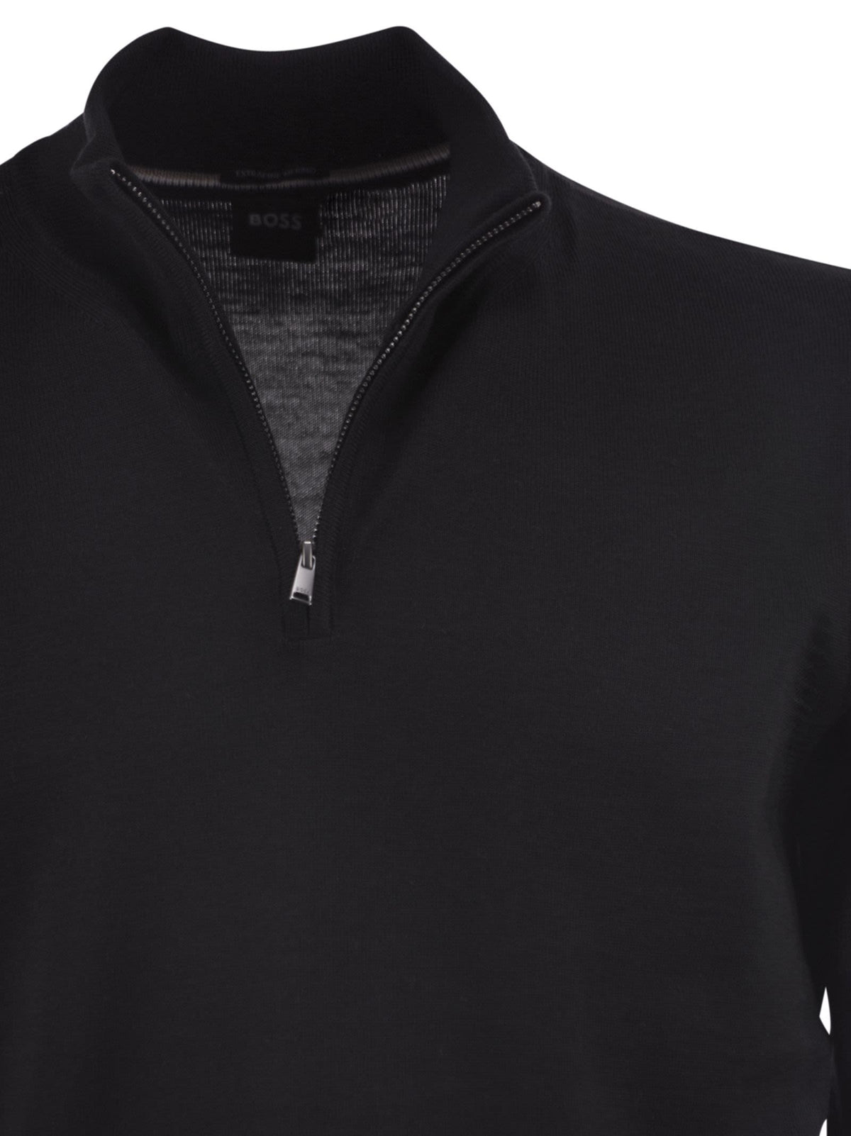 Boss Men Pure Virgin Wool Half-Zip Jumper BOSS