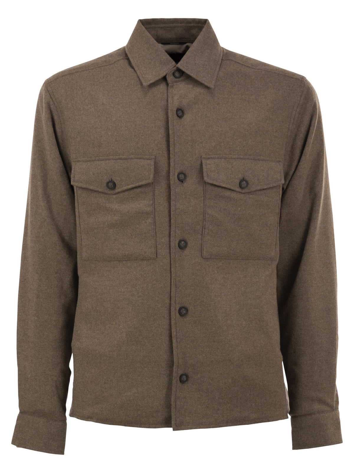 Boss Men Virgin Wool-Blend Overshirt With Patch Pockets BOSS