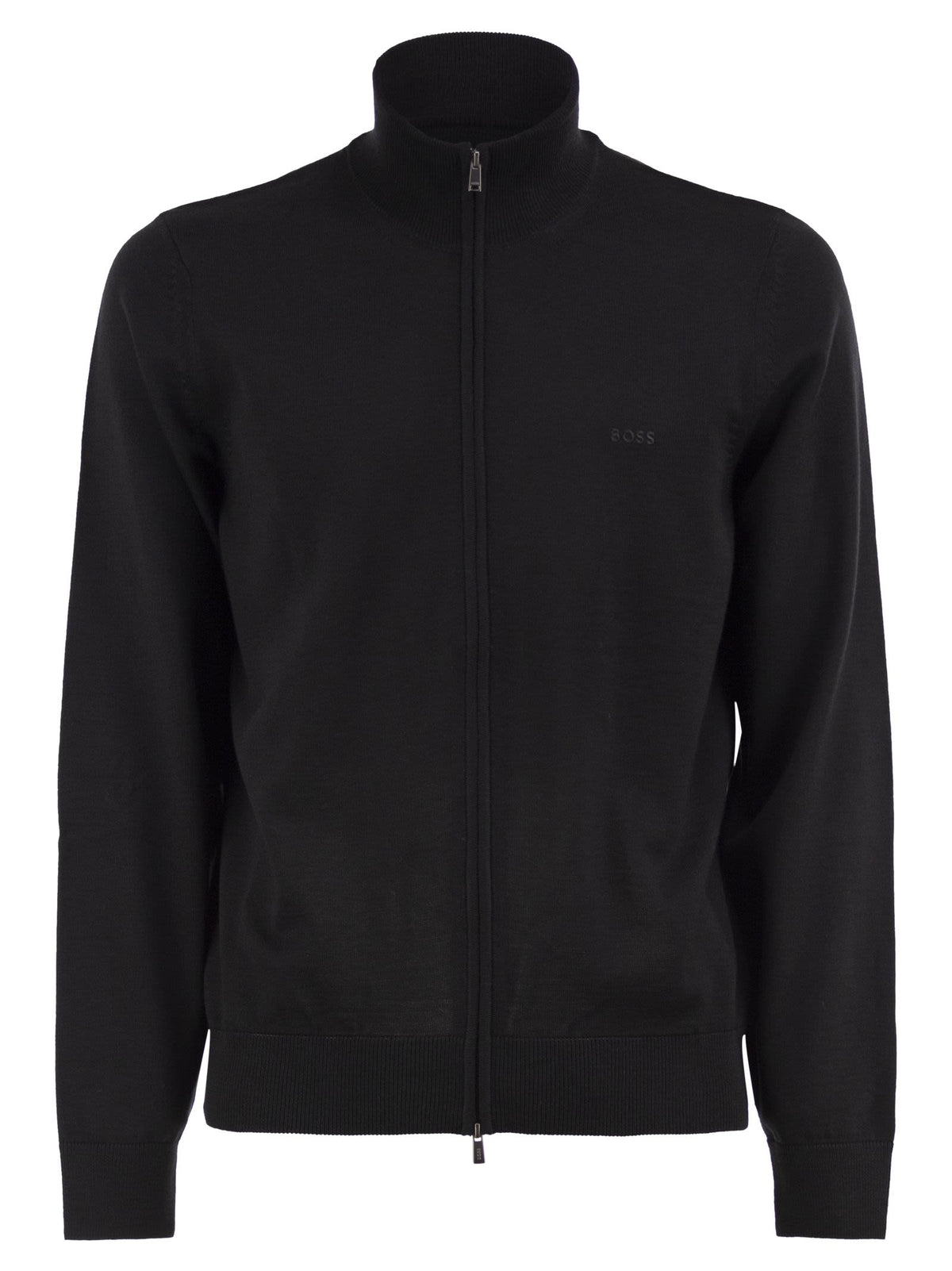 Boss Men Pure Virgin Wool Zip-Up Cardigan BOSS