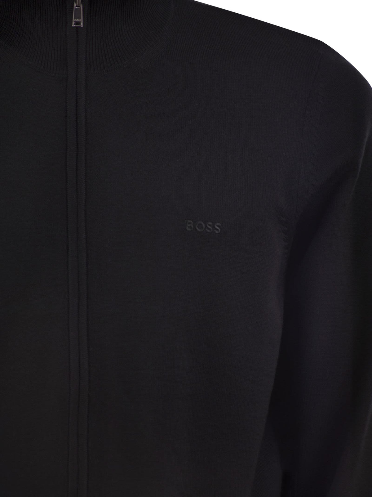 Boss Men Pure Virgin Wool Zip-Up Cardigan BOSS