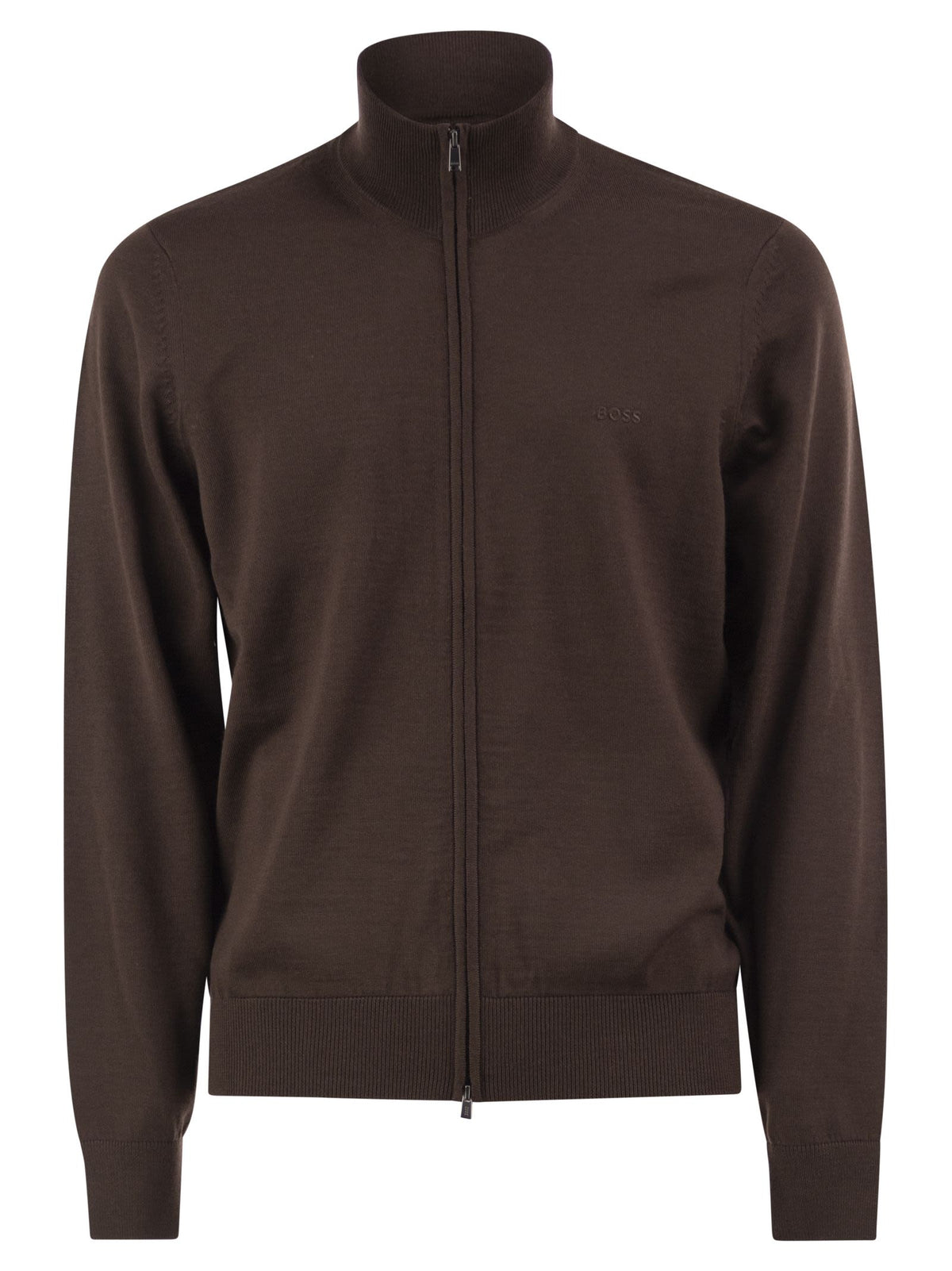 Boss Men Pure Virgin Wool Zip-Up Cardigan BOSS
