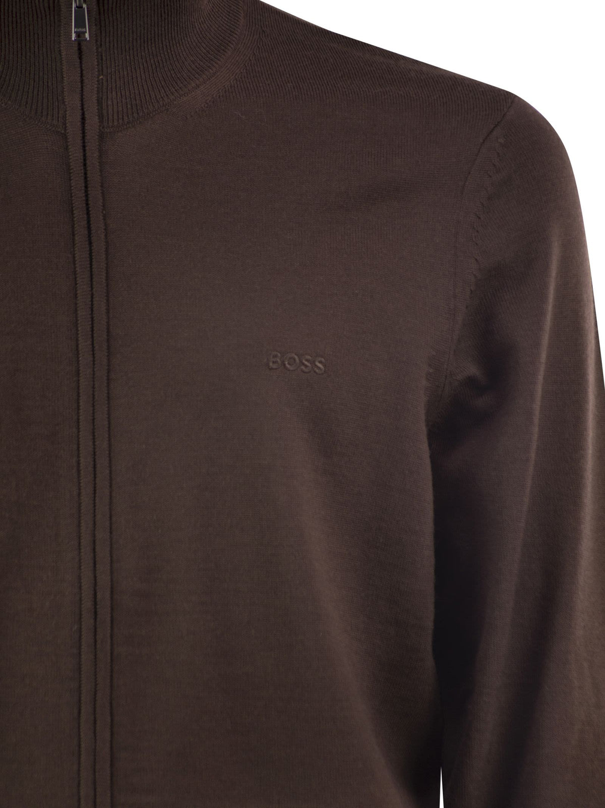 Boss Men Pure Virgin Wool Zip-Up Cardigan BOSS