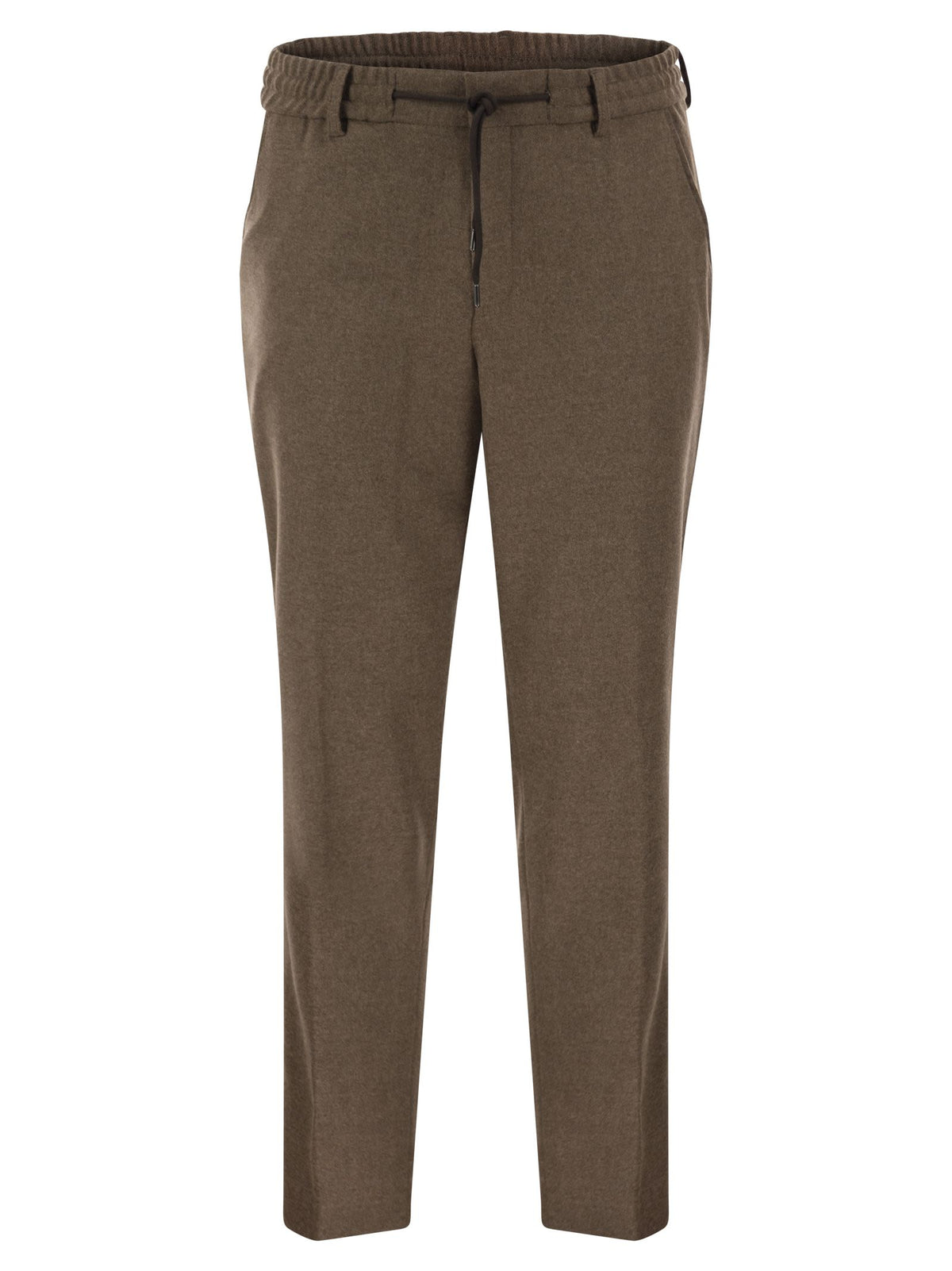 Boss Men Virgin Wool-Blend Tapered Fit Trousers With Drawstring BOSS