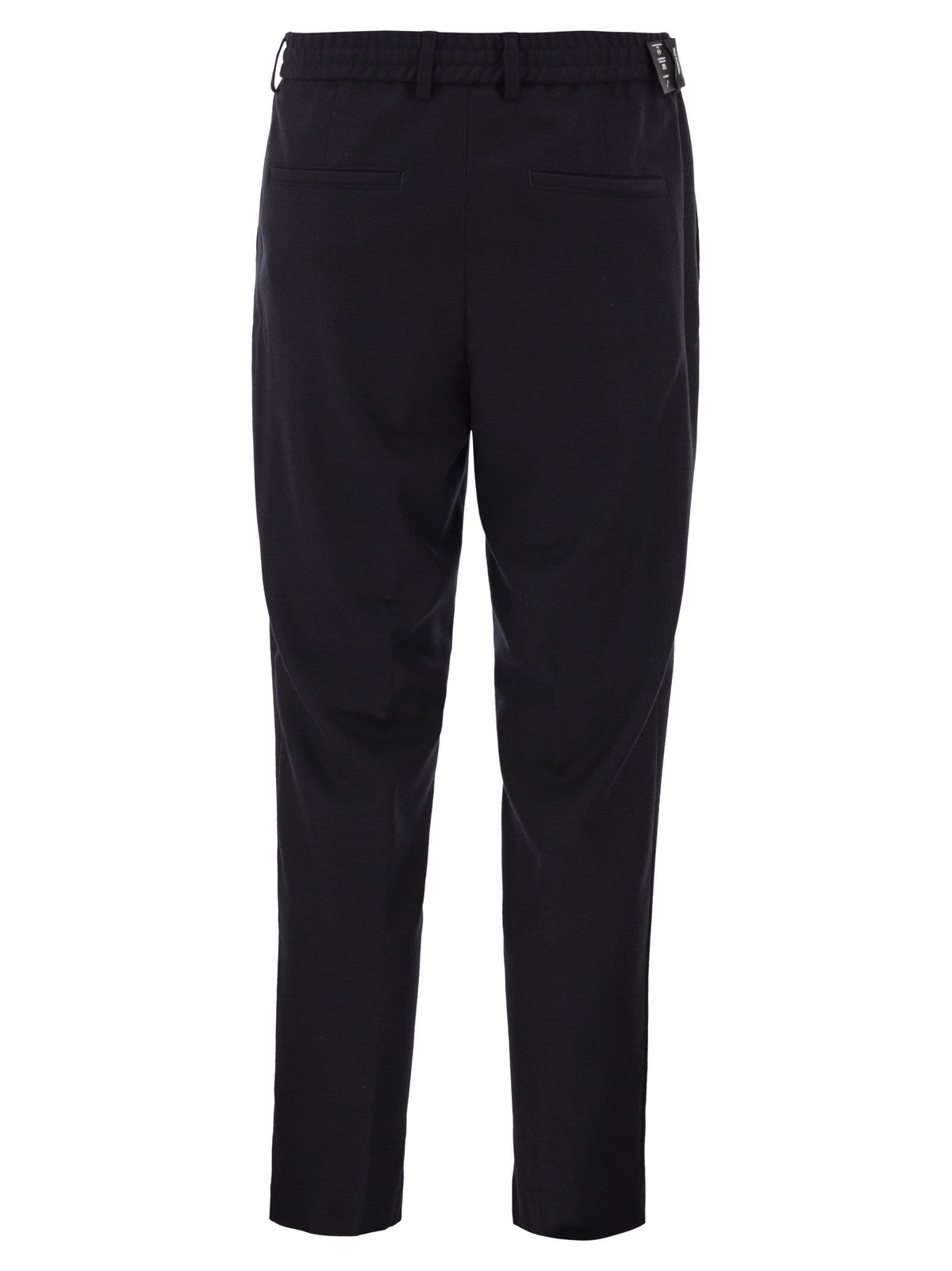 Boss Men Virgin Wool-Blend Tapered Fit Trousers With Drawstring BOSS