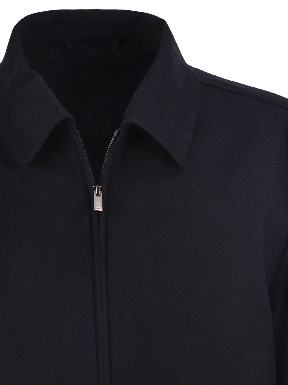 Boss Men Virgin Wool Blend Jacket With Zip BOSS