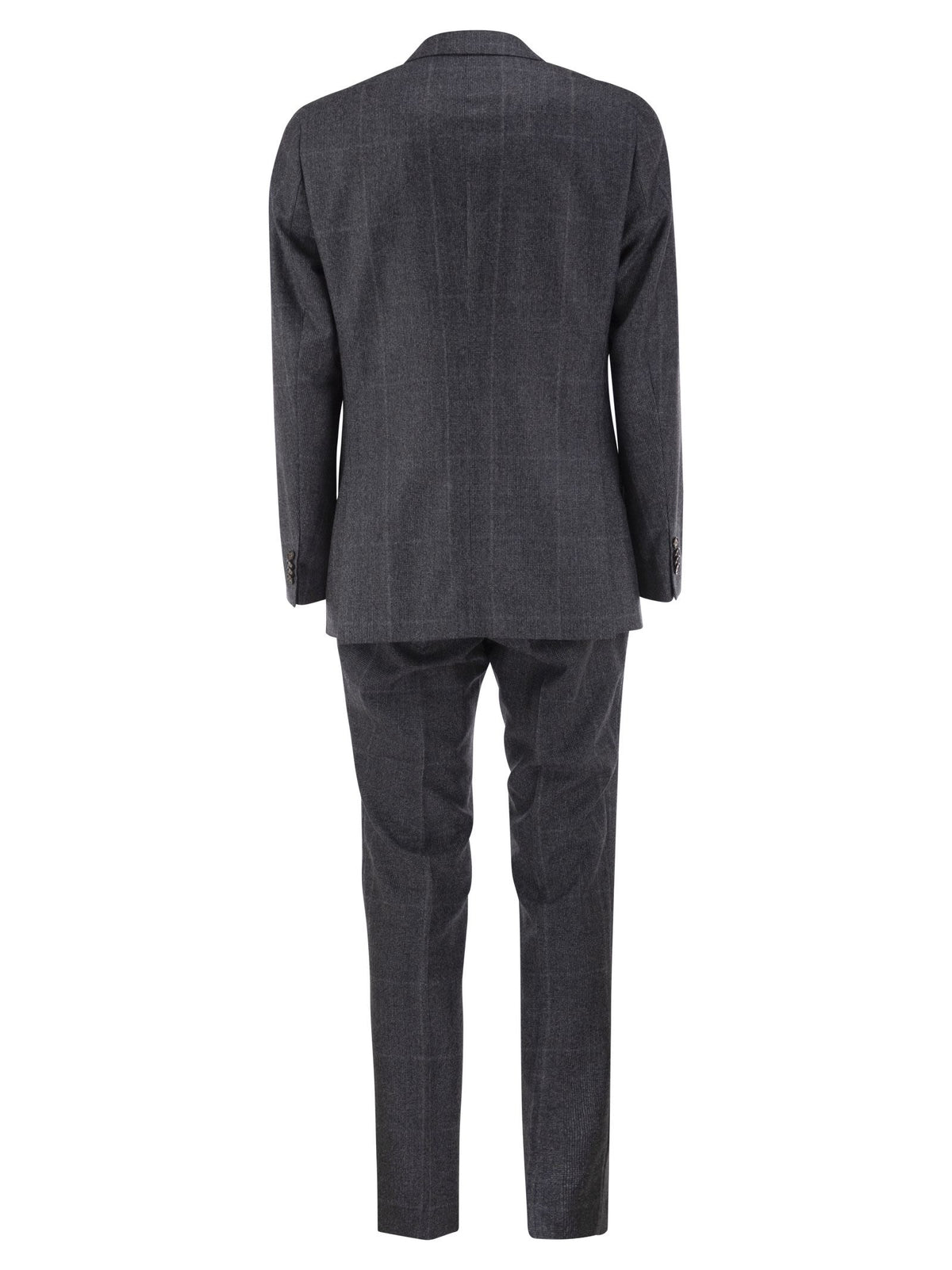 Boss Men Virgin Wool Double-Breasted Suit With Check Pattern BOSS