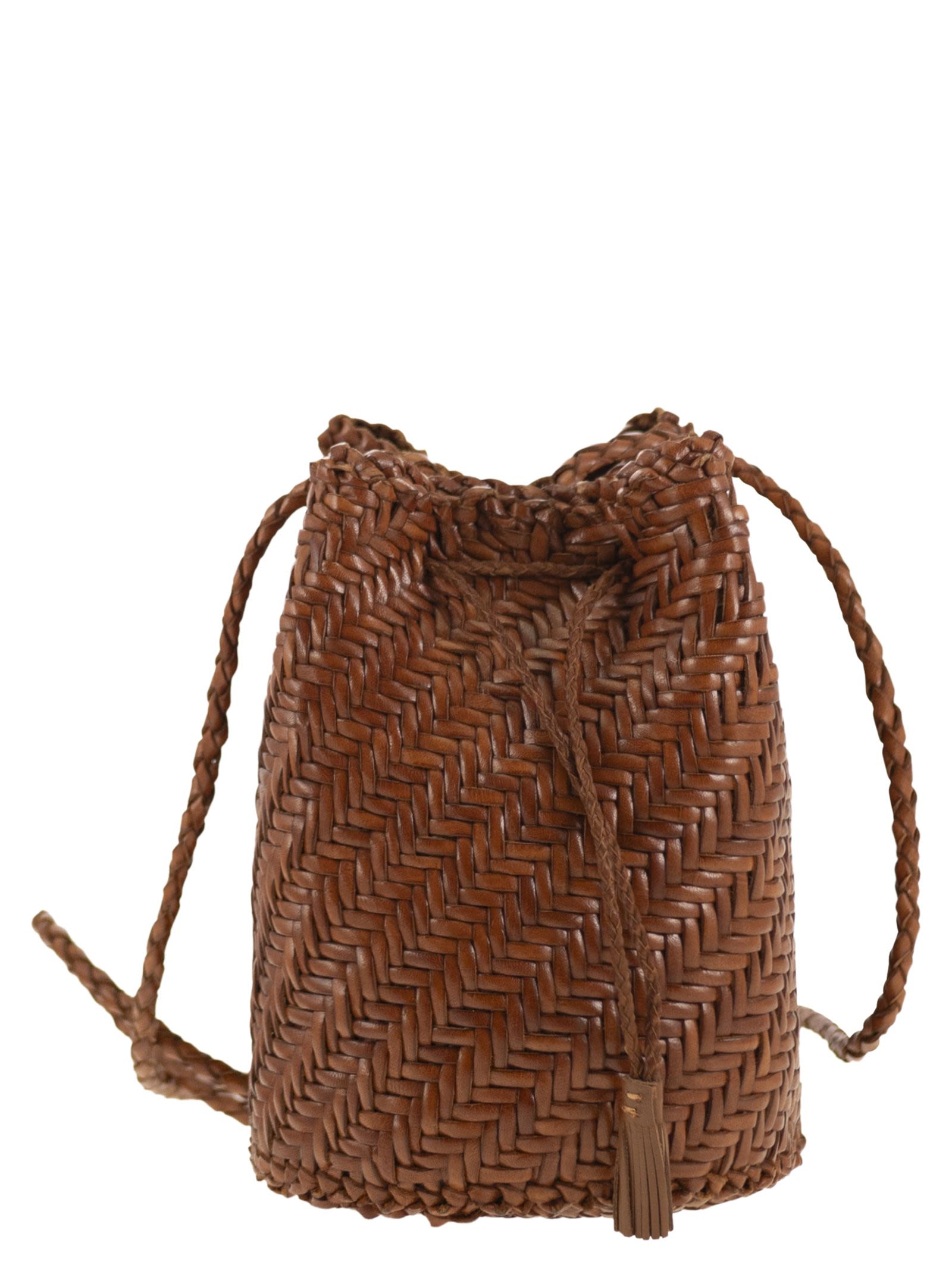Dragon Diffusion Women Pompom Double Jump - Bucket Bag With Woven Leather DRAGON DIFFUSION
