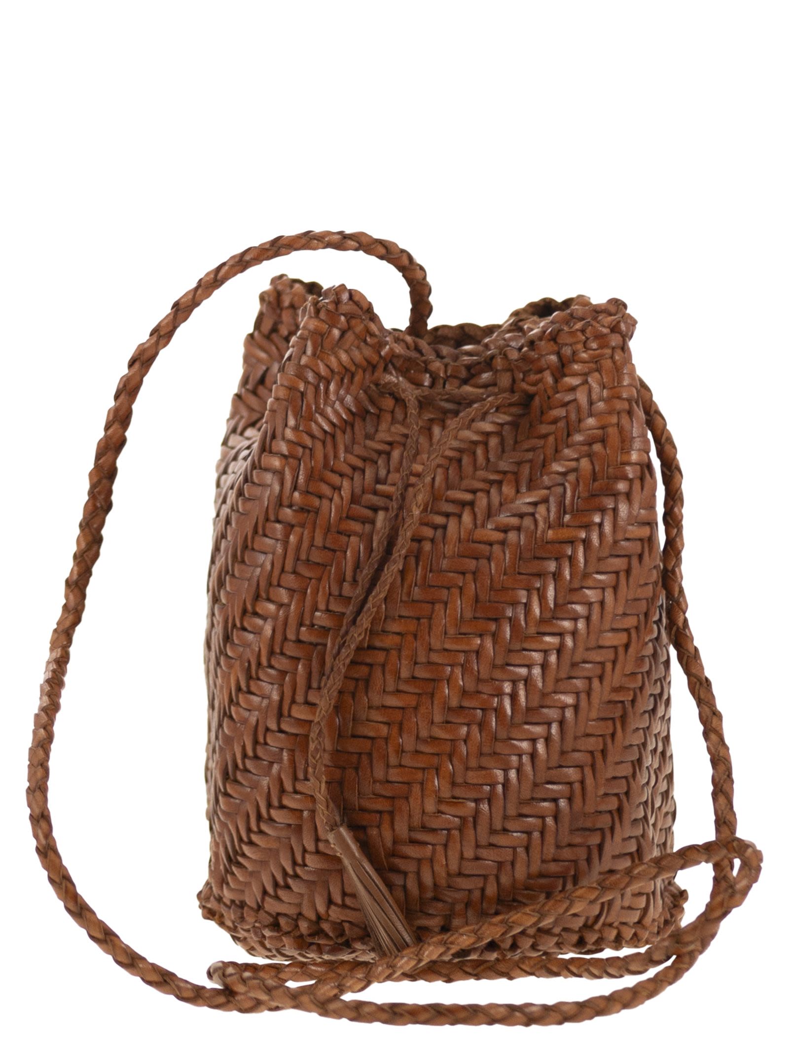 Dragon Diffusion Women Pompom Double Jump - Bucket Bag With Woven Leather DRAGON DIFFUSION