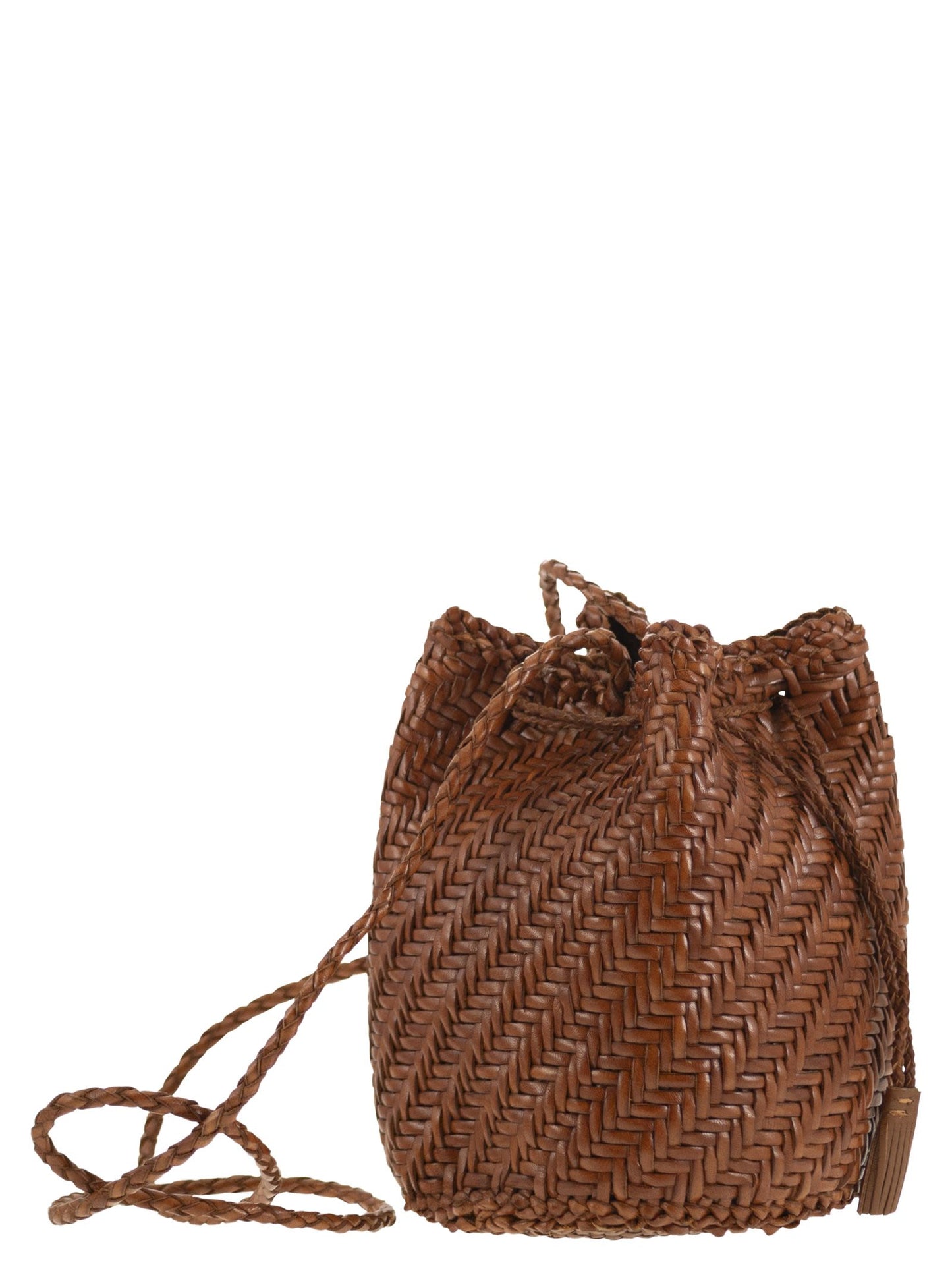 Dragon Diffusion Women Pompom Double Jump - Bucket Bag With Woven Leather DRAGON DIFFUSION