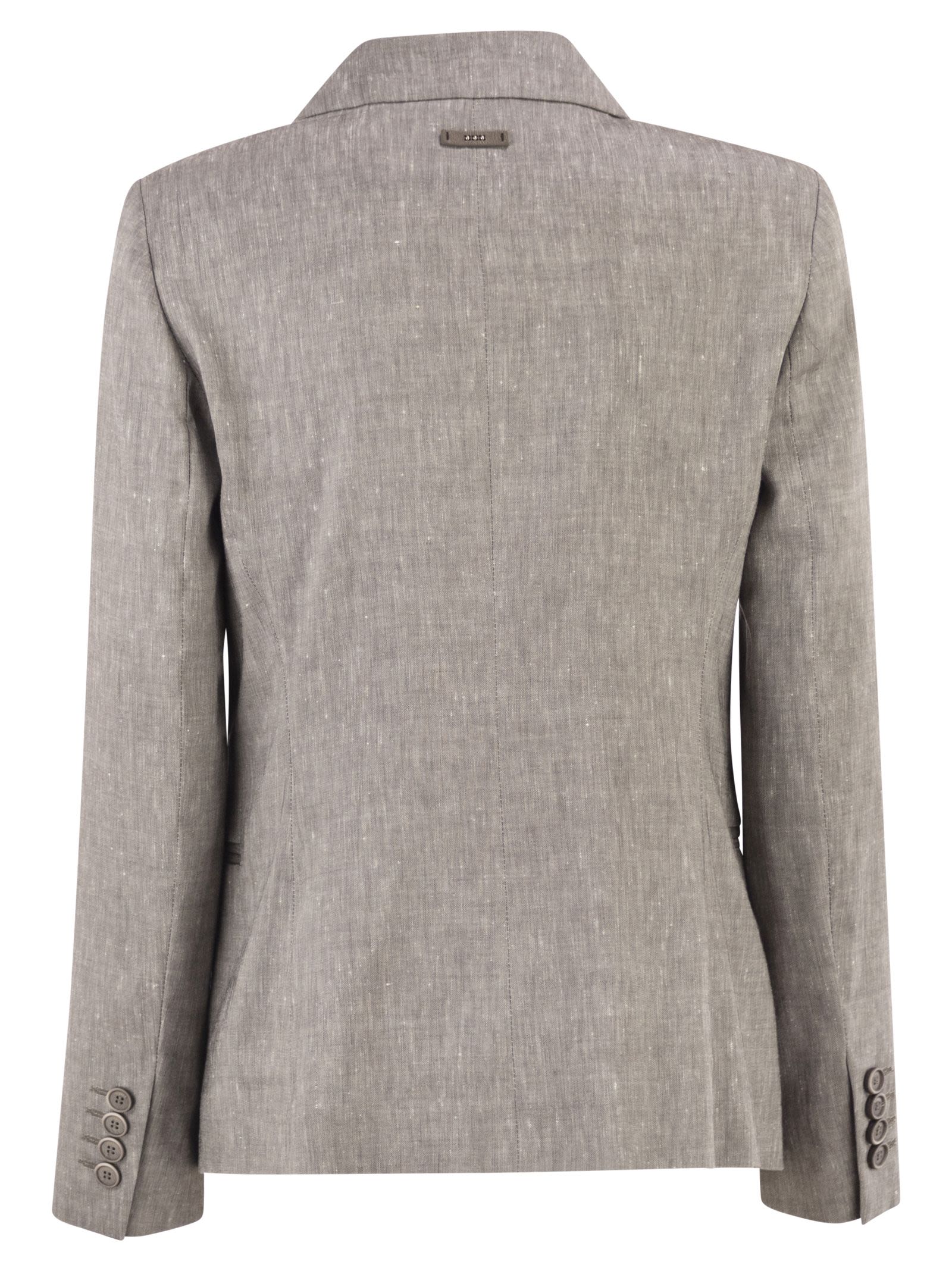 Peserico Women Double-Breasted Blazer In Linen And Wool Blend PESERICO